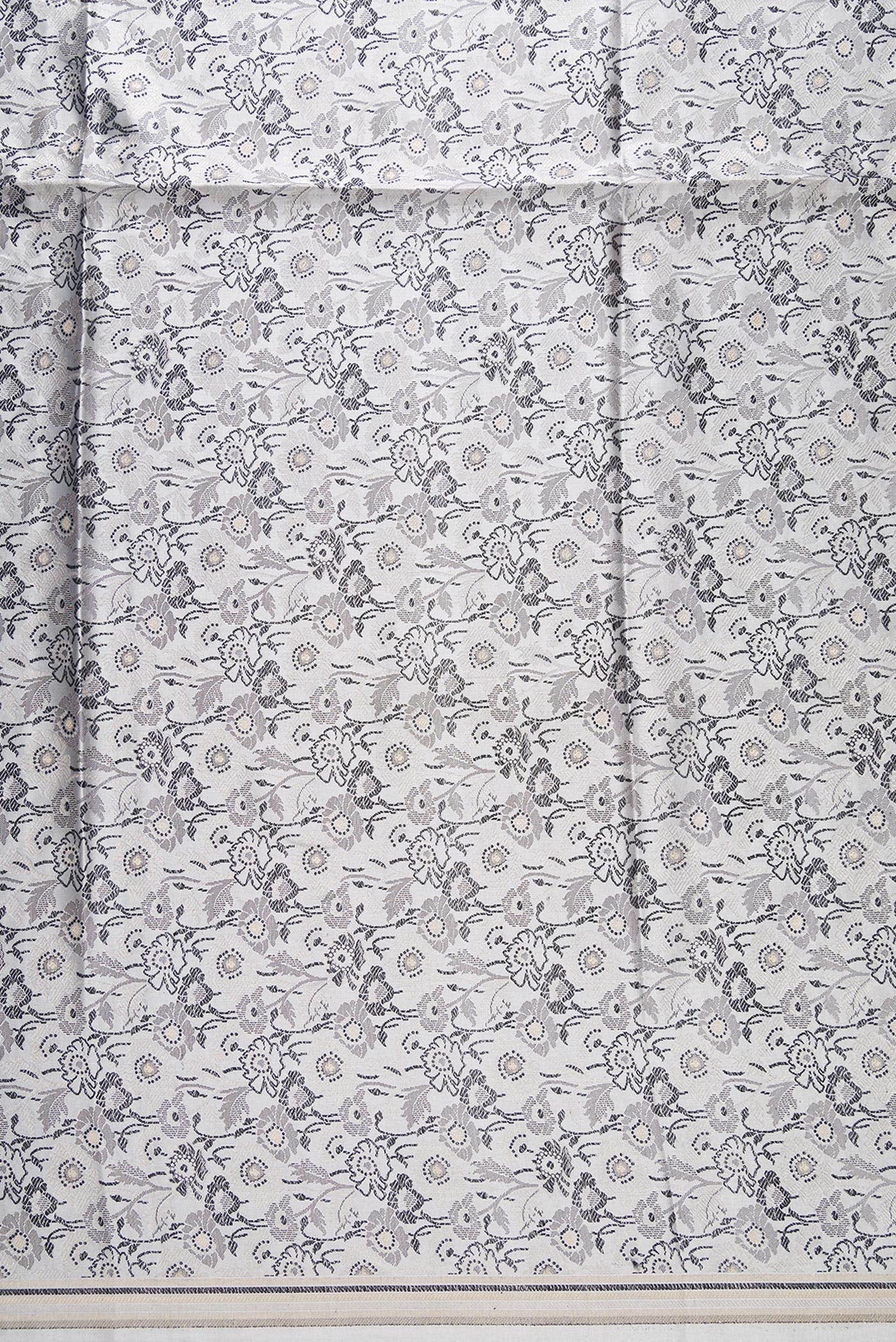 Grey Banarasi Silk Dress Material