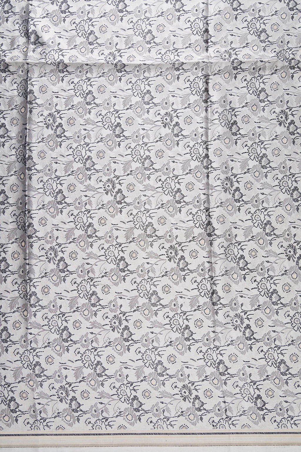 Grey Banarasi Silk Dress Material