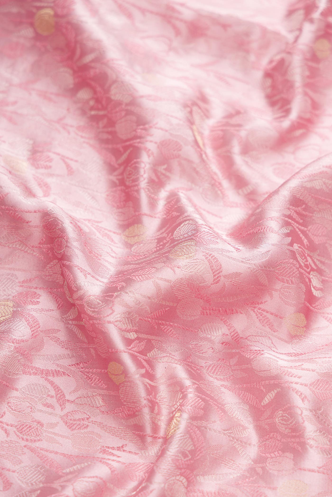 Golden Peach Banarasi Silk Dress Material