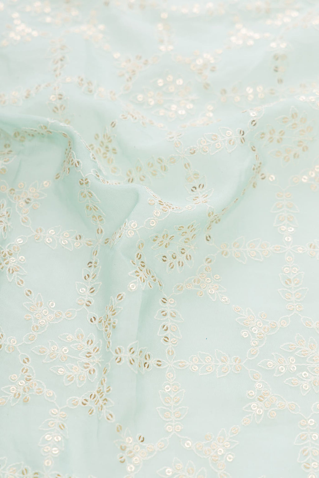 Light Blue Chanderi Silk Dress Material
