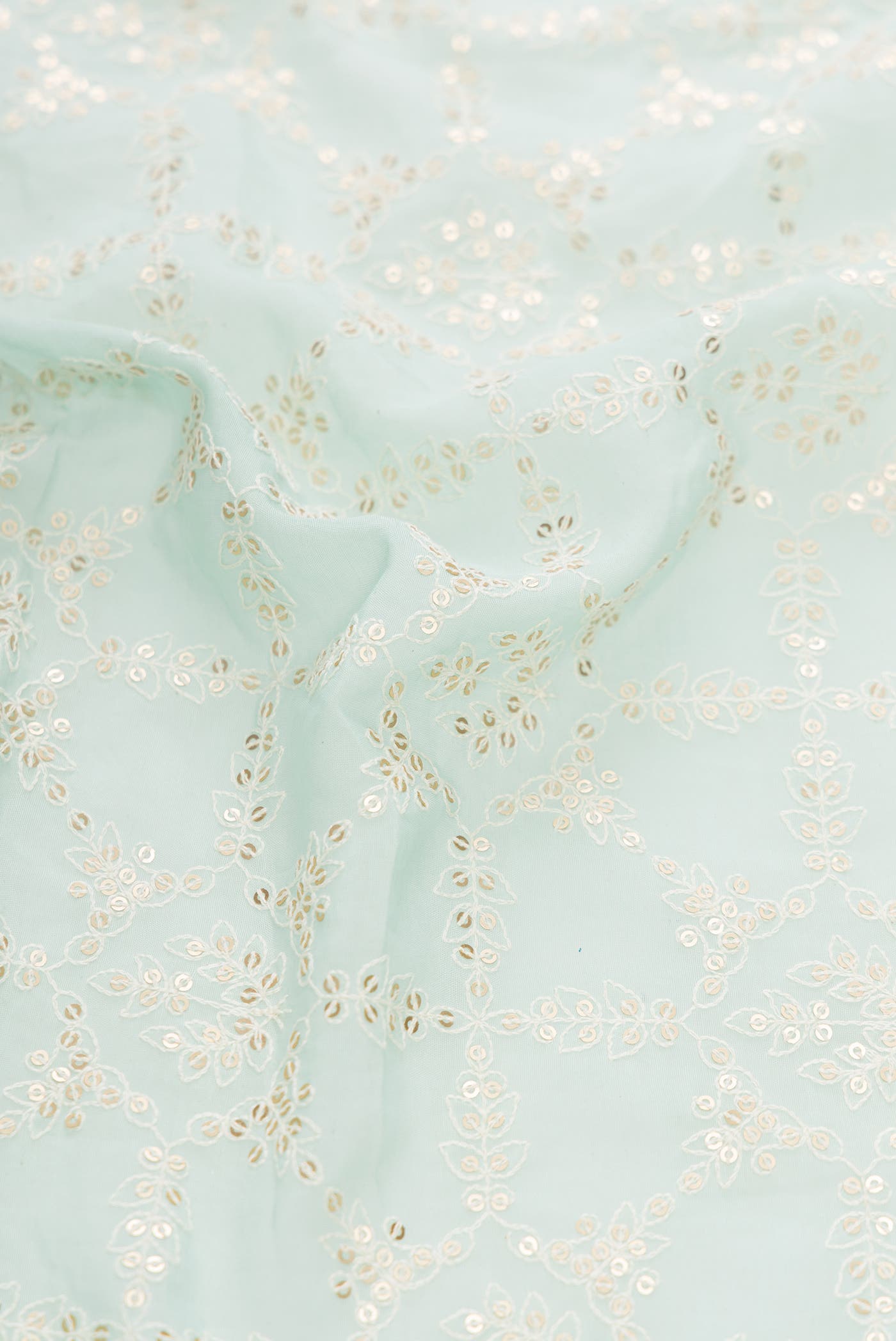Light Blue Chanderi Silk Dress Material