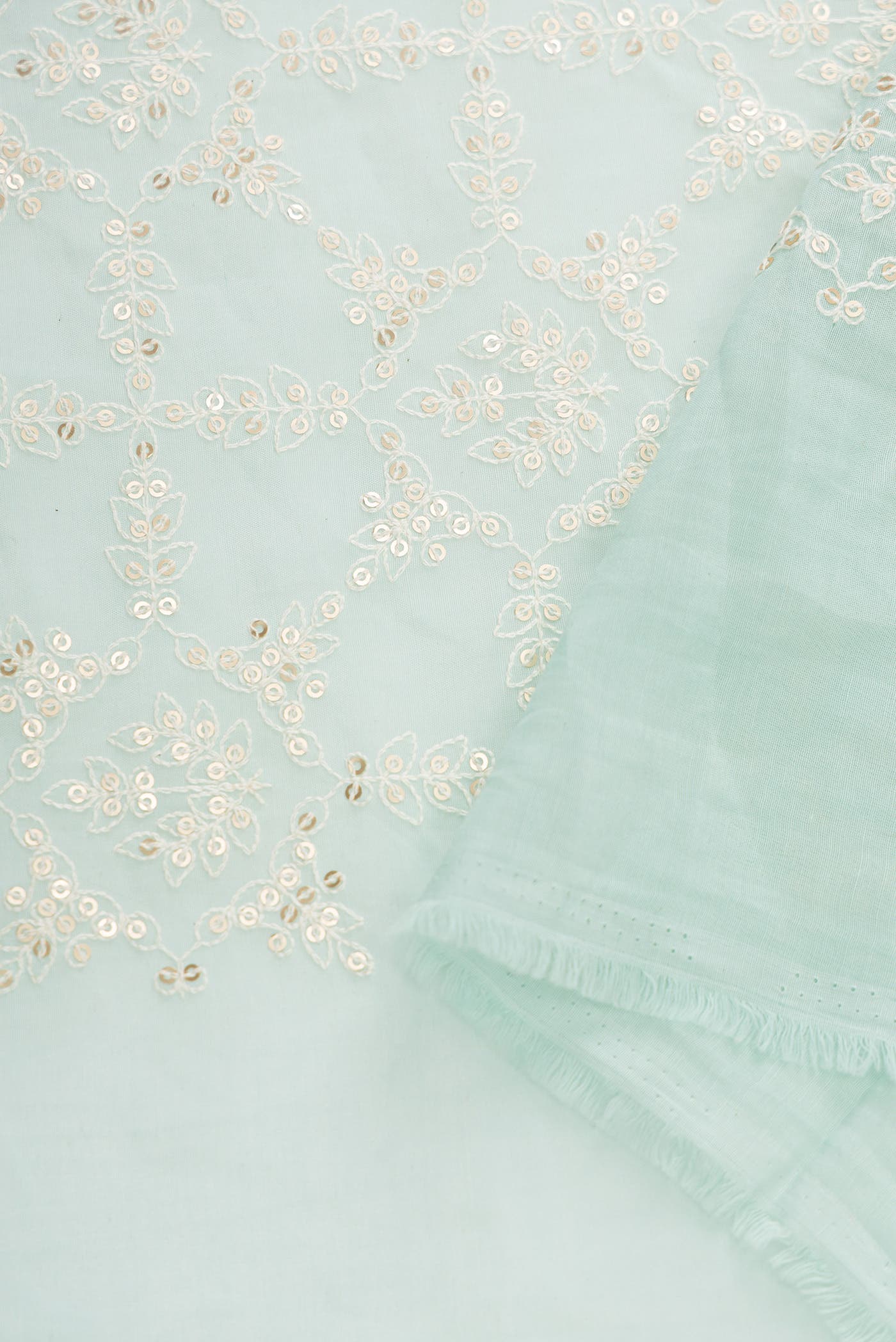 Light Blue Chanderi Silk Dress Material