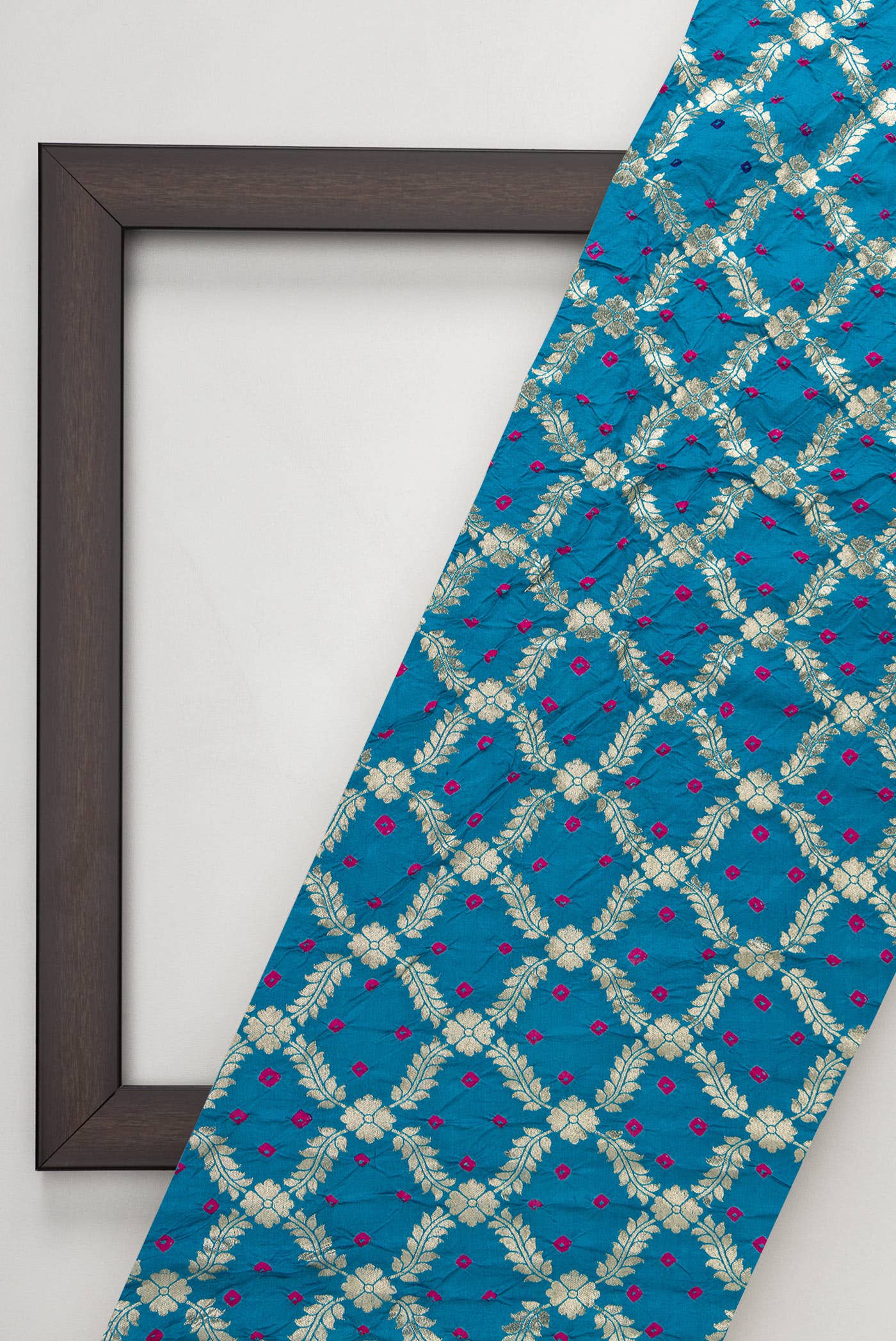 Blue Bandhani Silk Dress Material