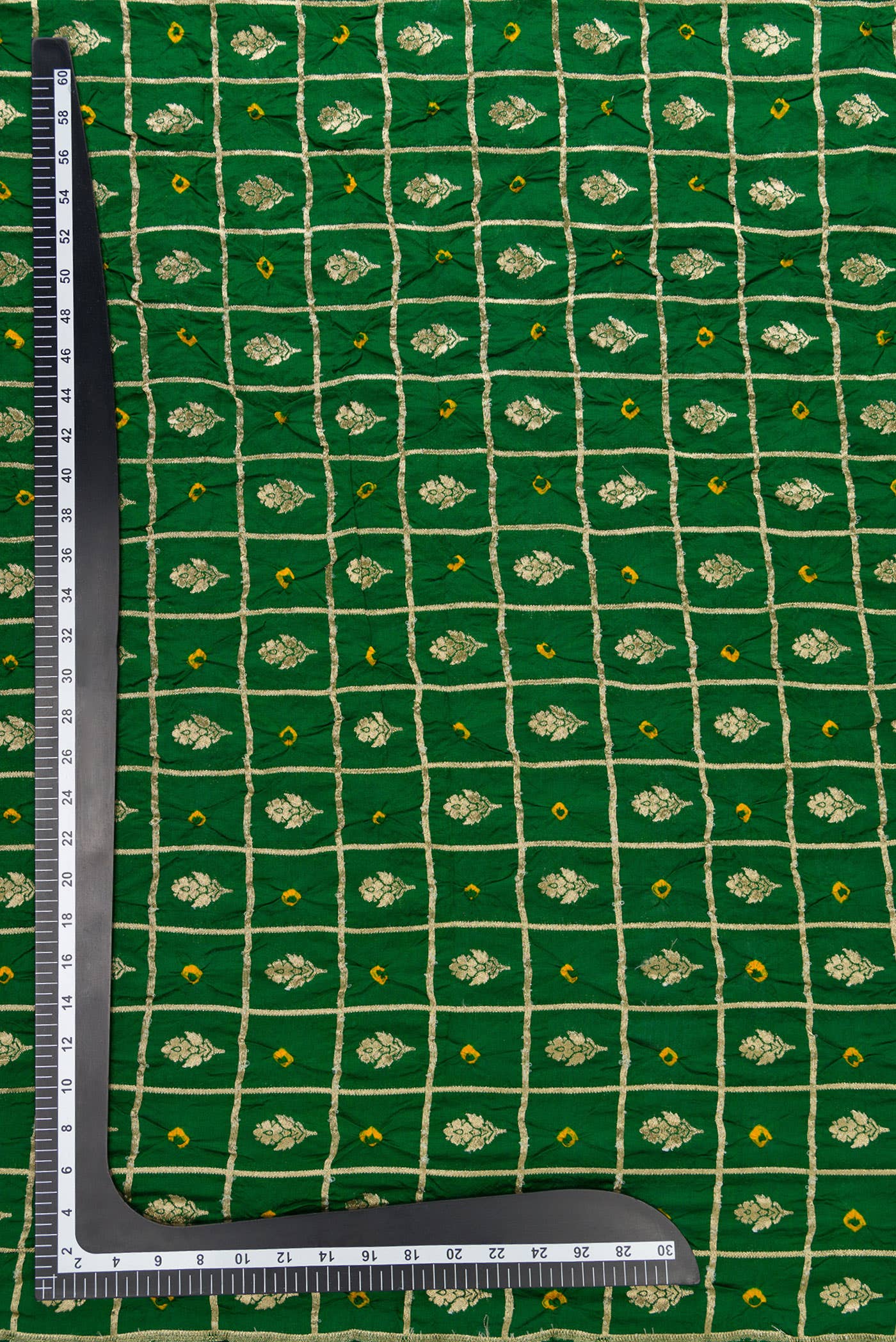Green Bandhani Silk Dress Material