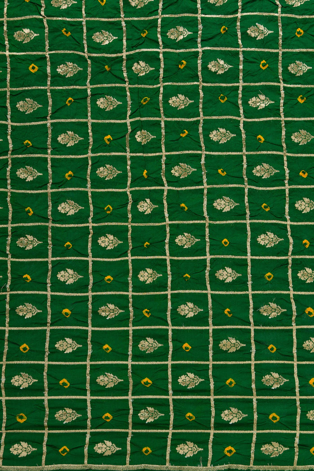 Green Bandhani Silk Dress Material