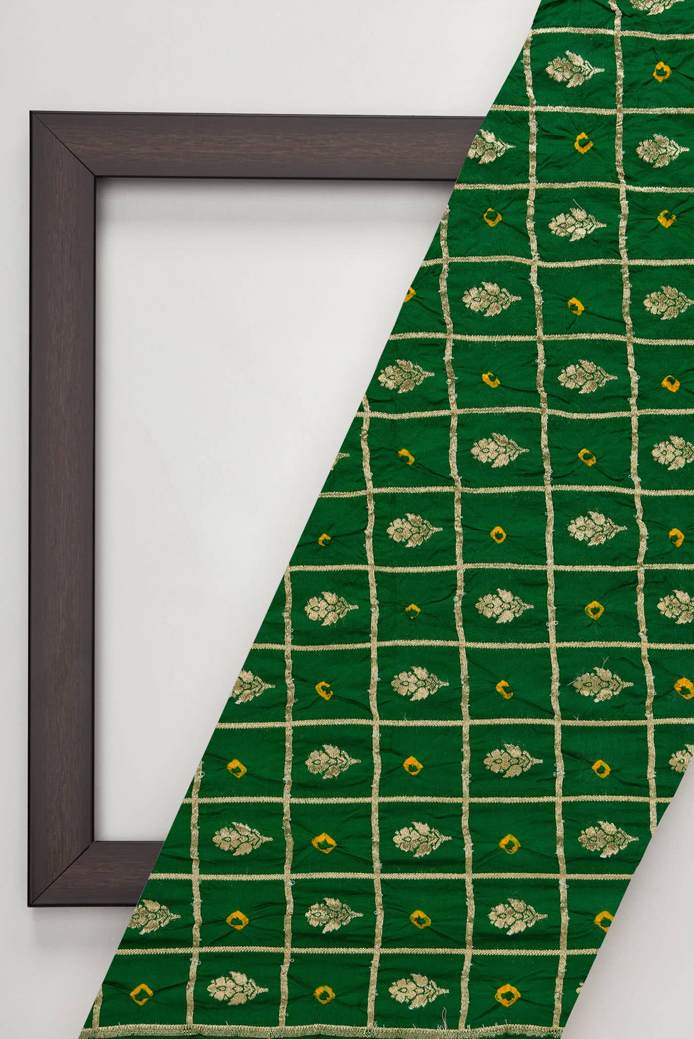 Green Bandhani Silk Dress Material