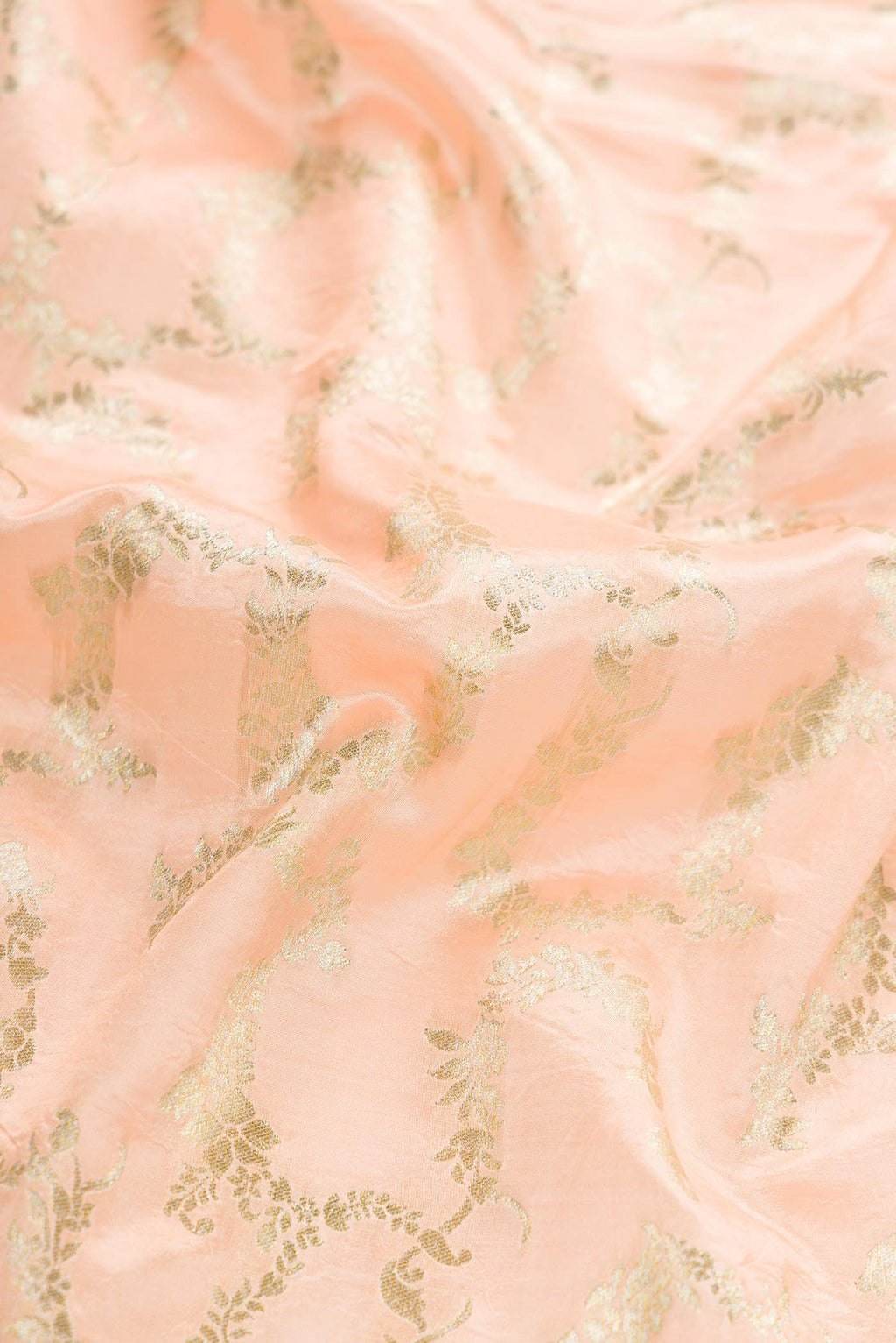 Peach Banarasi Silk Dress Material