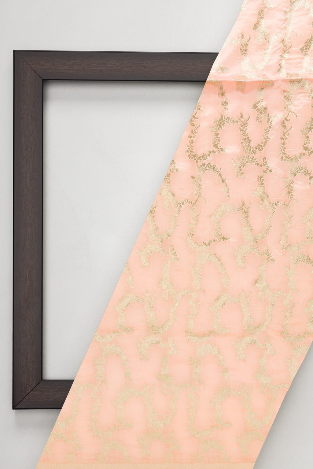Peach Banarasi Silk Dress Material
