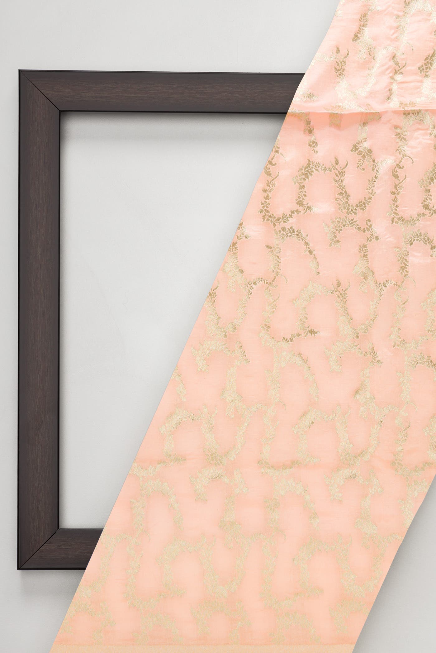 Peach Banarasi Silk Dress Material