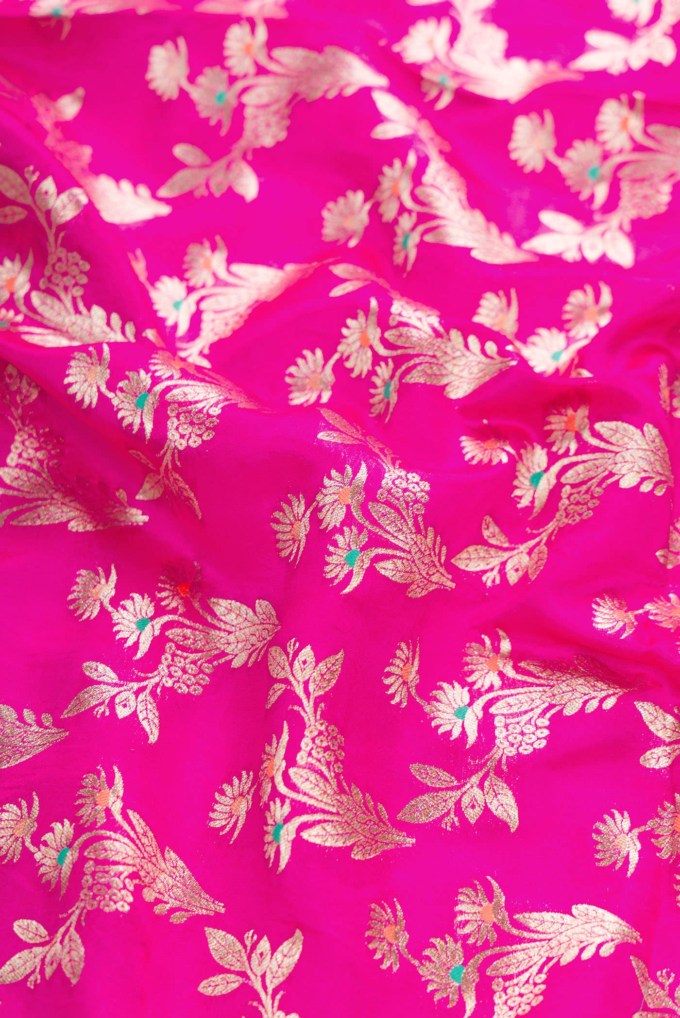 Dark Pink Banarasi Silk Dress Material