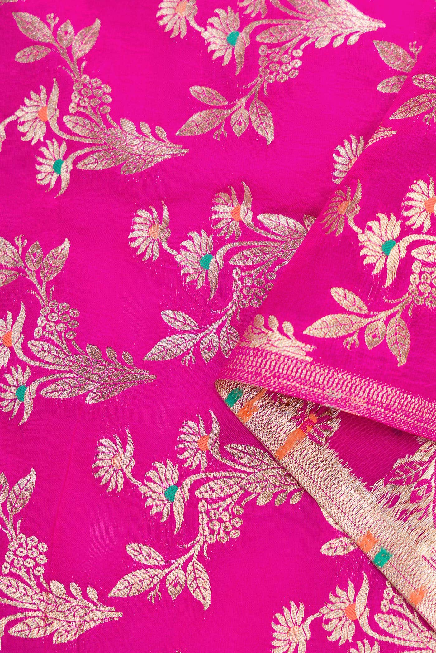 Dark Pink Banarasi Silk Dress Material