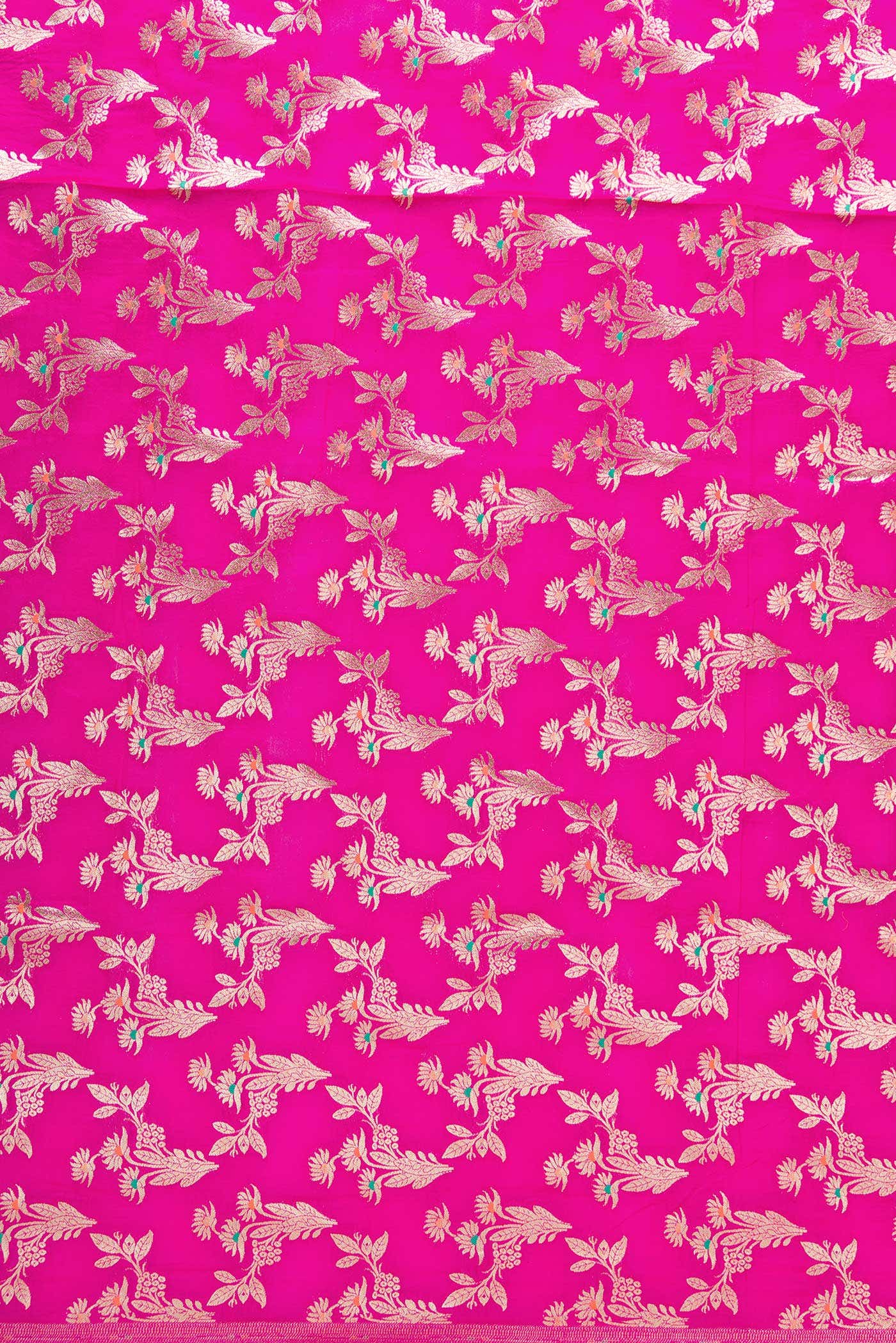 Dark Pink Banarasi Silk Dress Material