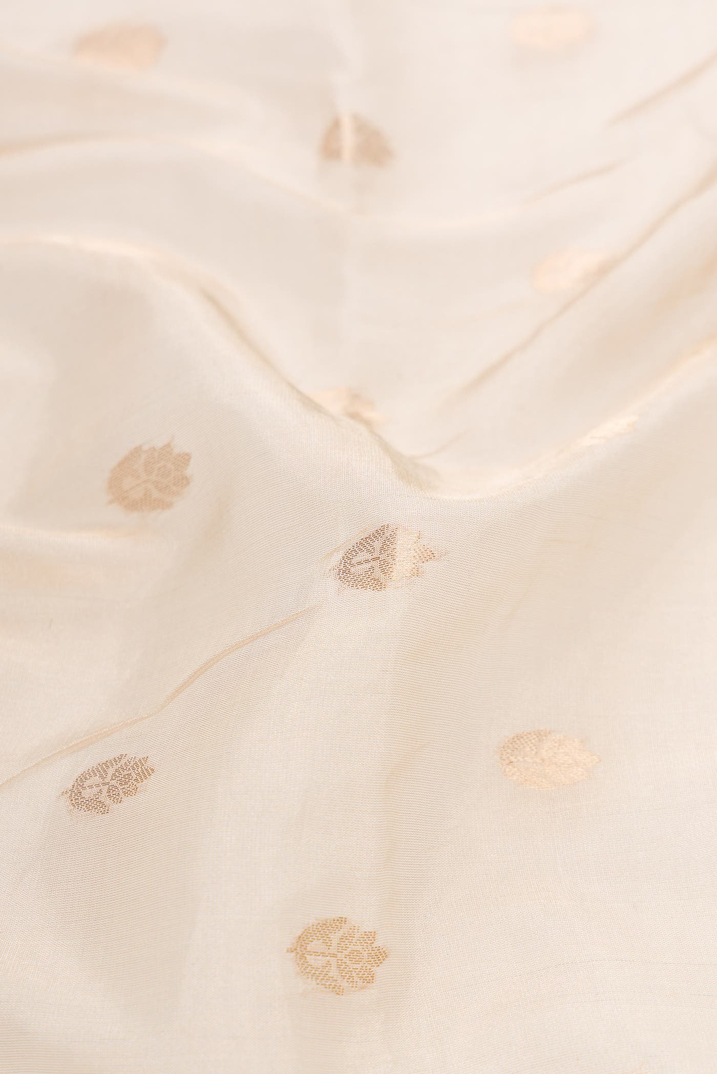 Beige Organza Silk Dress Material