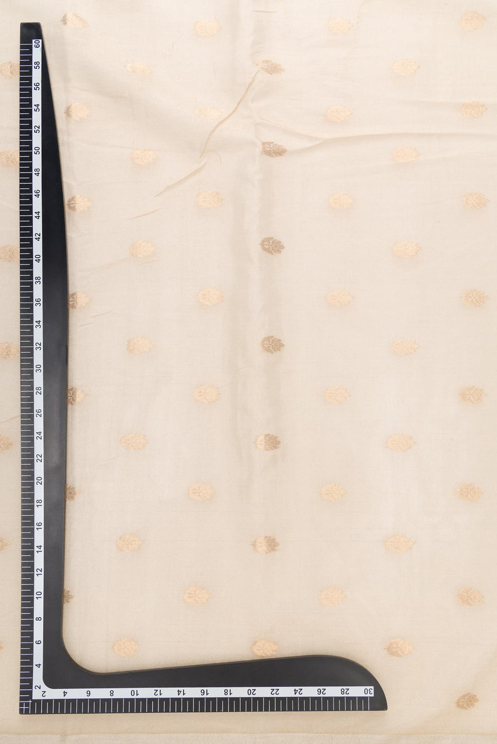 Beige Organza Silk Dress Material
