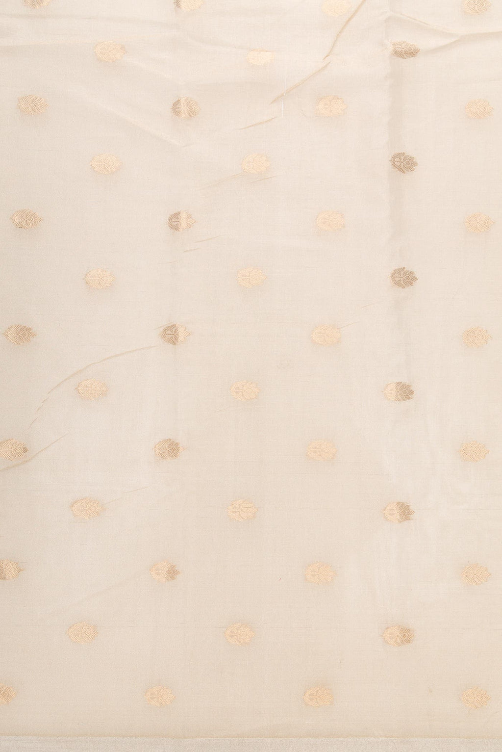 Beige Organza Silk Dress Material
