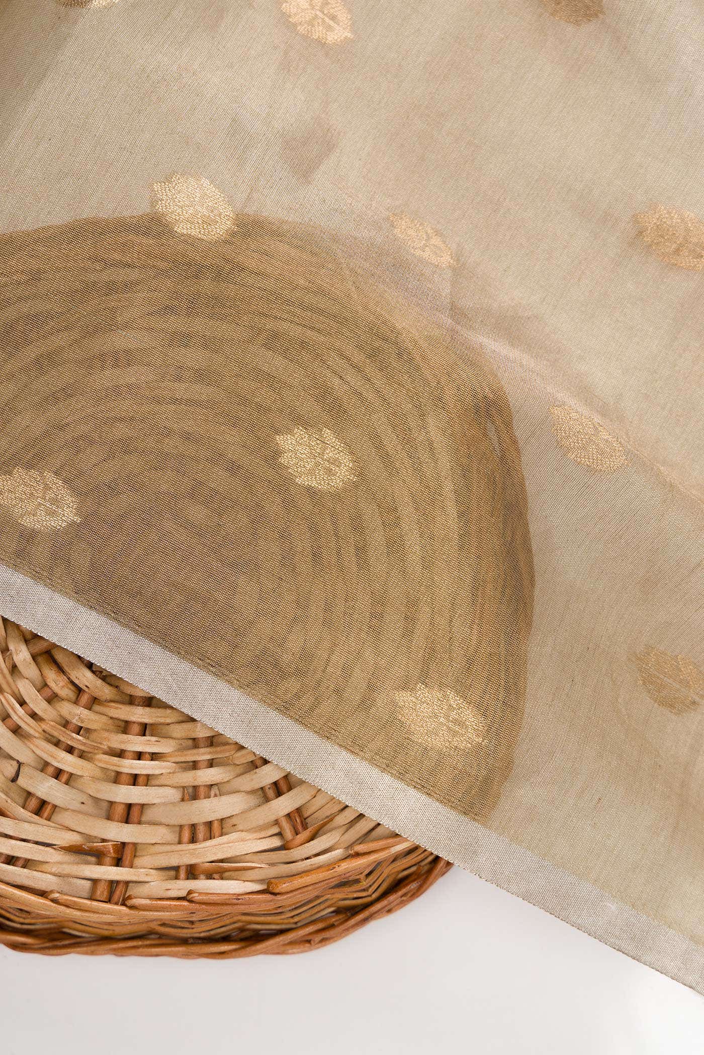 Gold Organza Silk Dress Material