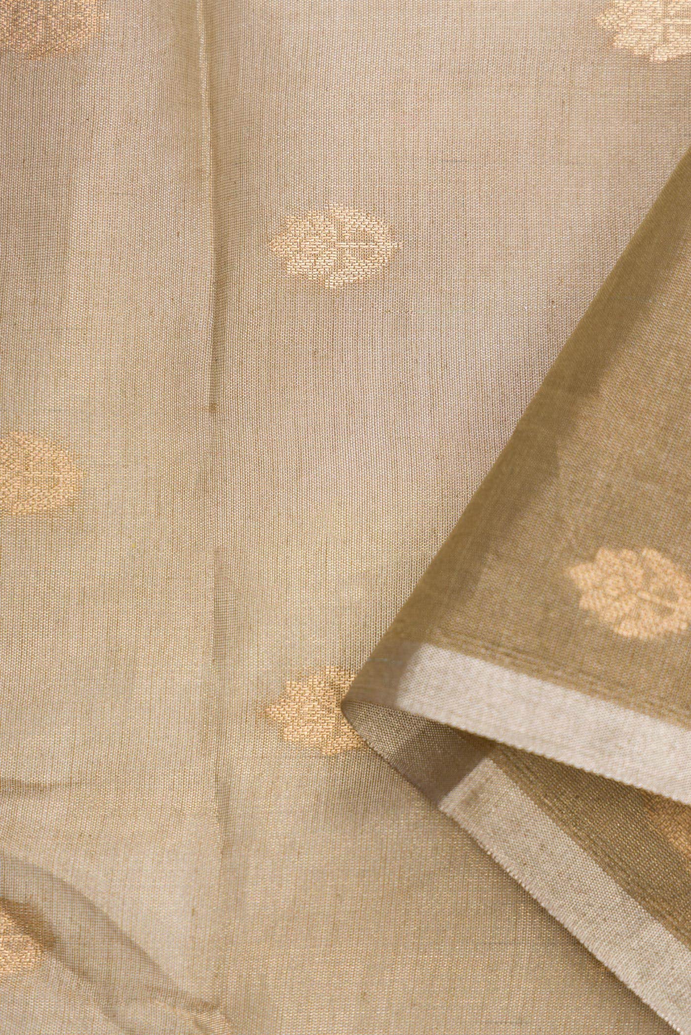 Gold Organza Silk Dress Material