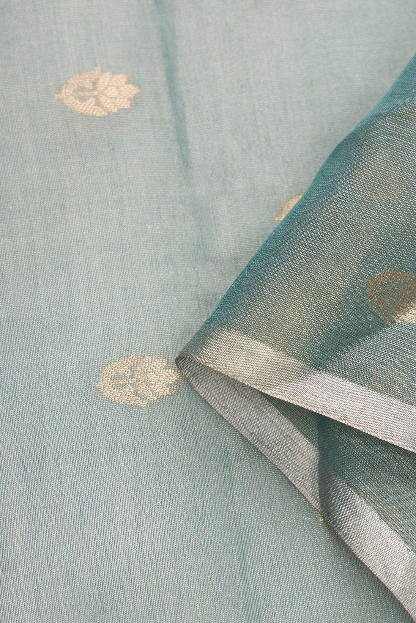 Grey Organza Silk Dress Material