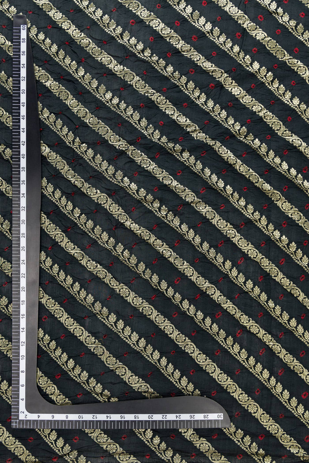 Black Bandhani Silk Dress Material