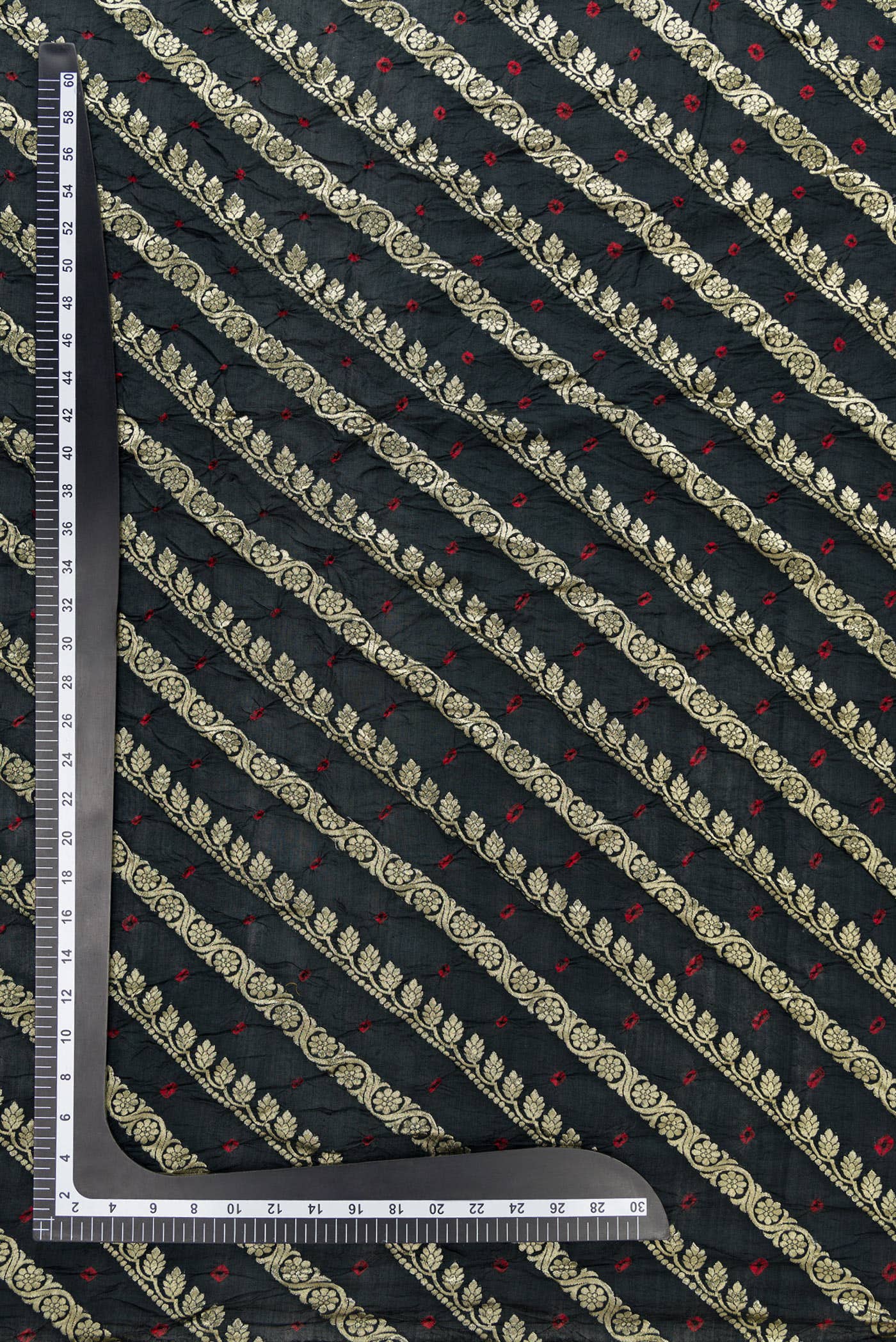 Black Bandhani Silk Dress Material