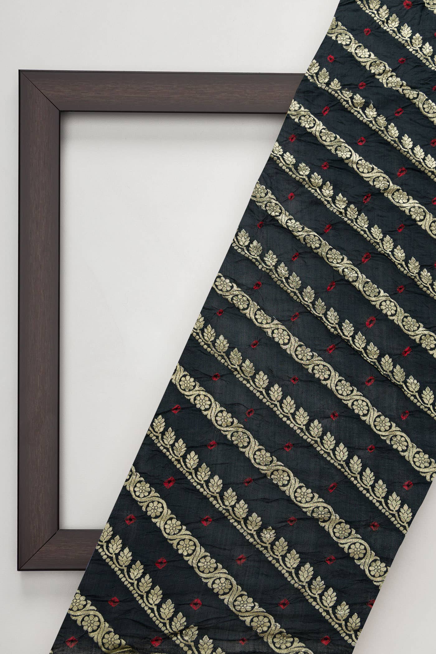 Black Bandhani Silk Dress Material