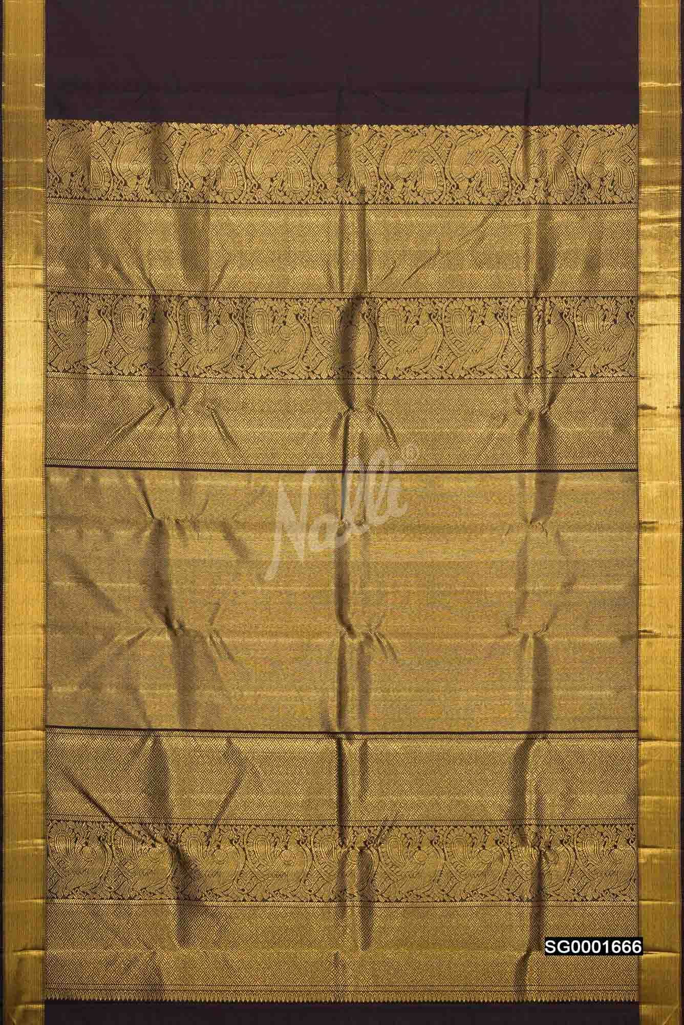 Brown Kanchipuram Silk Saree