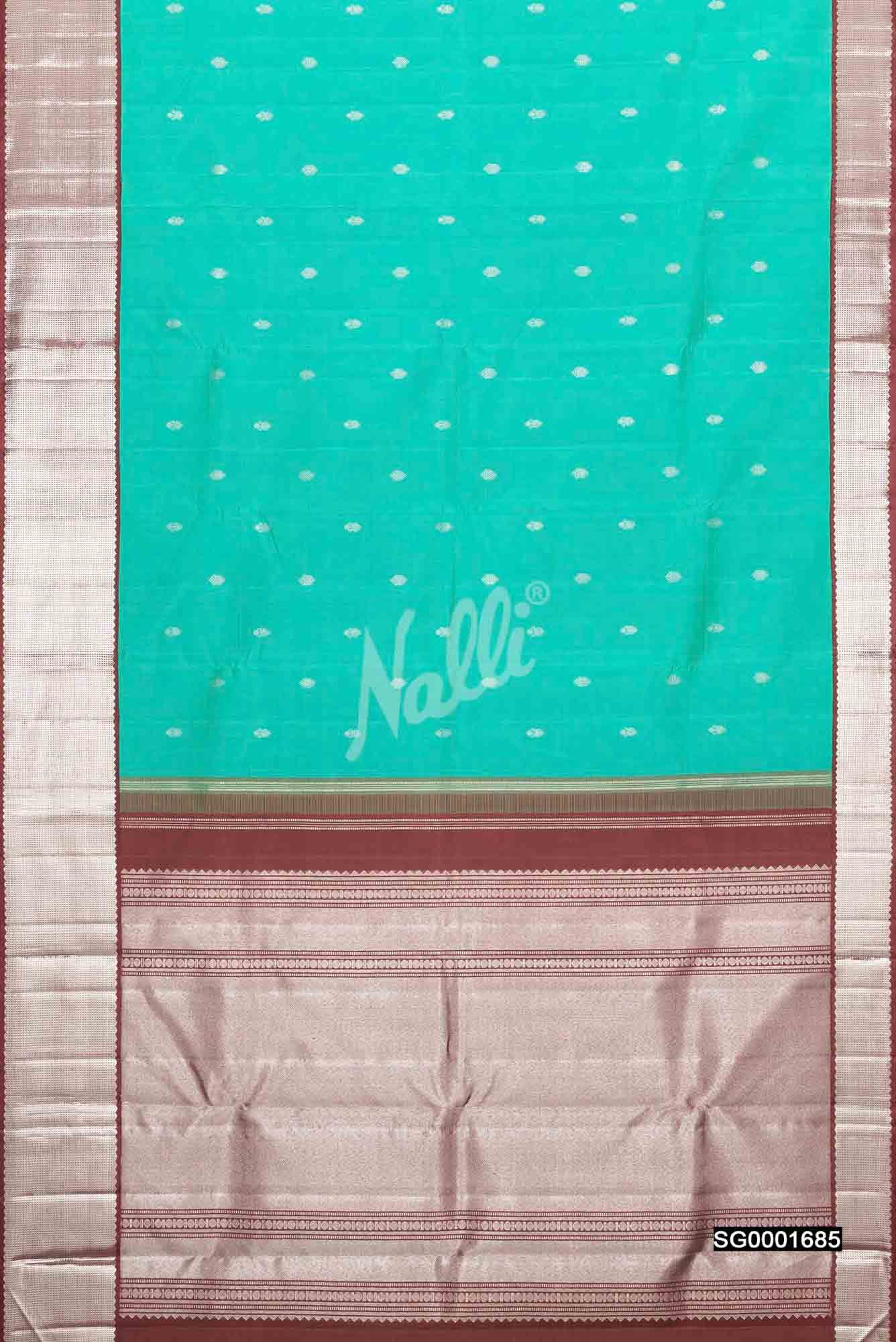 Sea Green Kanchipuram Silk Saree