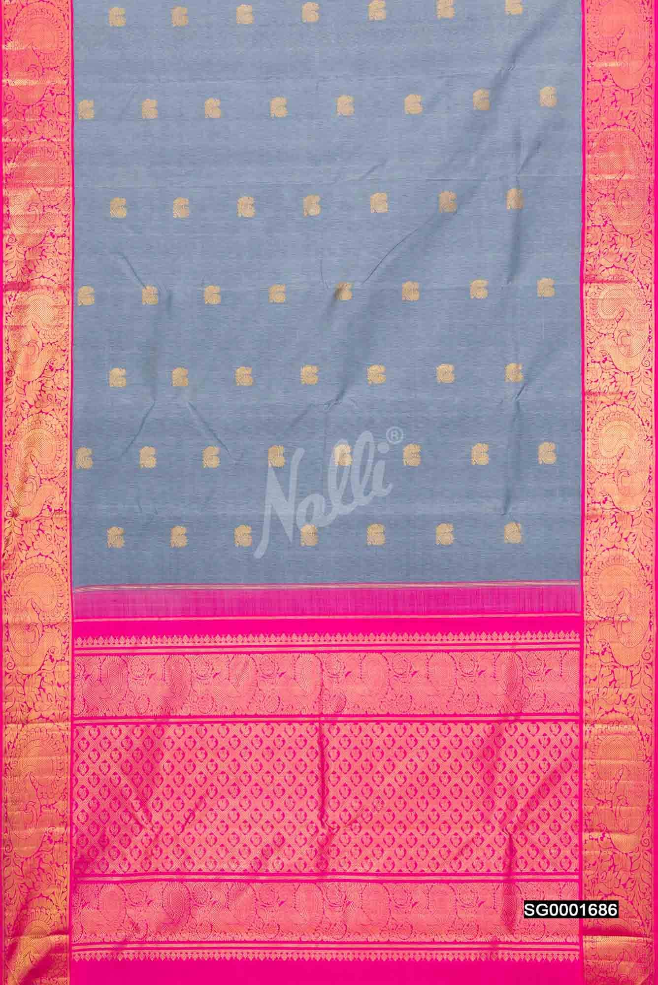 Grey Kanchipuram Silk Saree