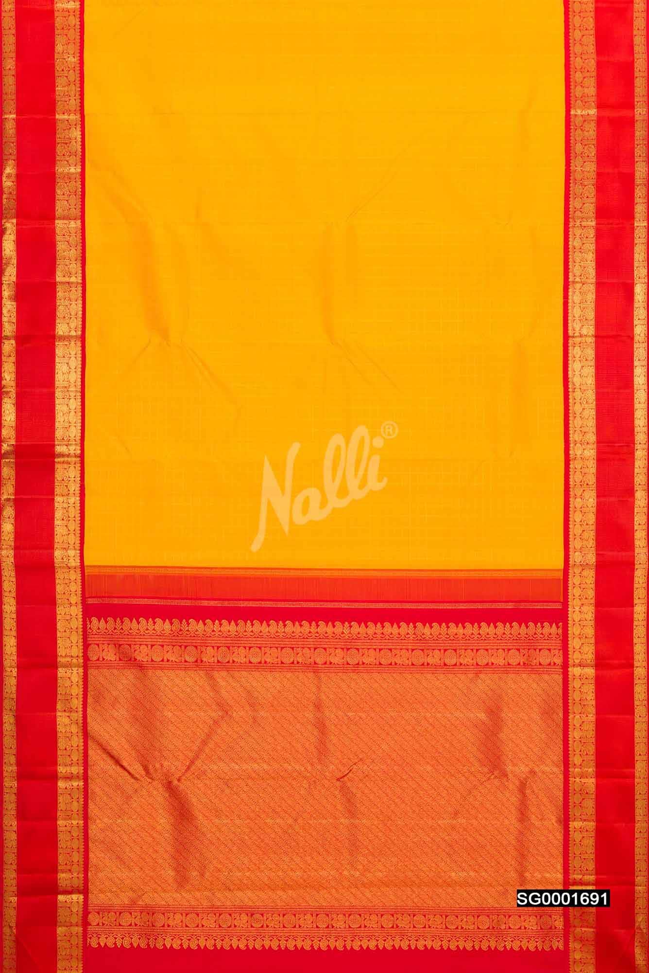 Yellow Kanchipuram Silk Saree