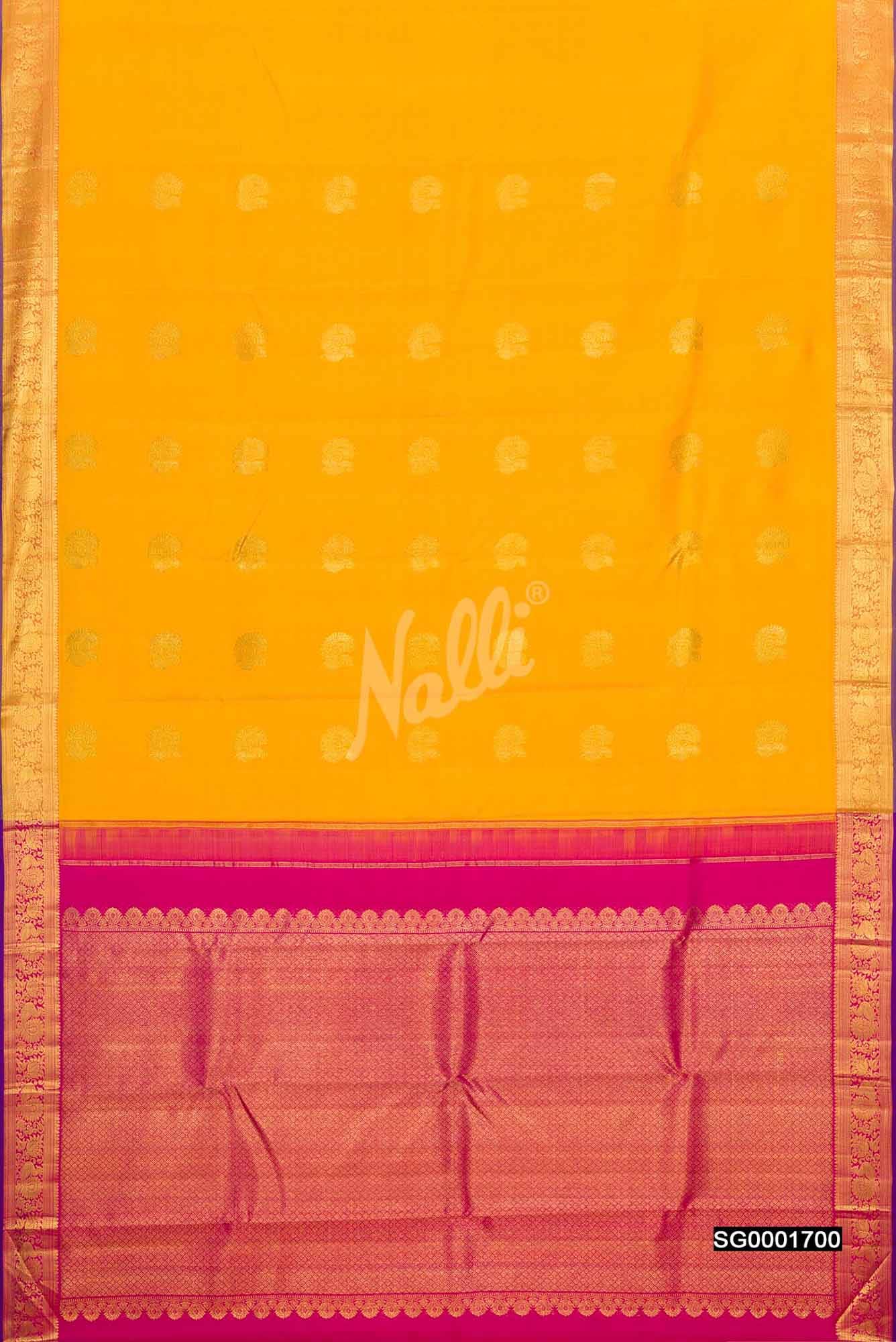 Yellow Kanchipuram Silk Saree