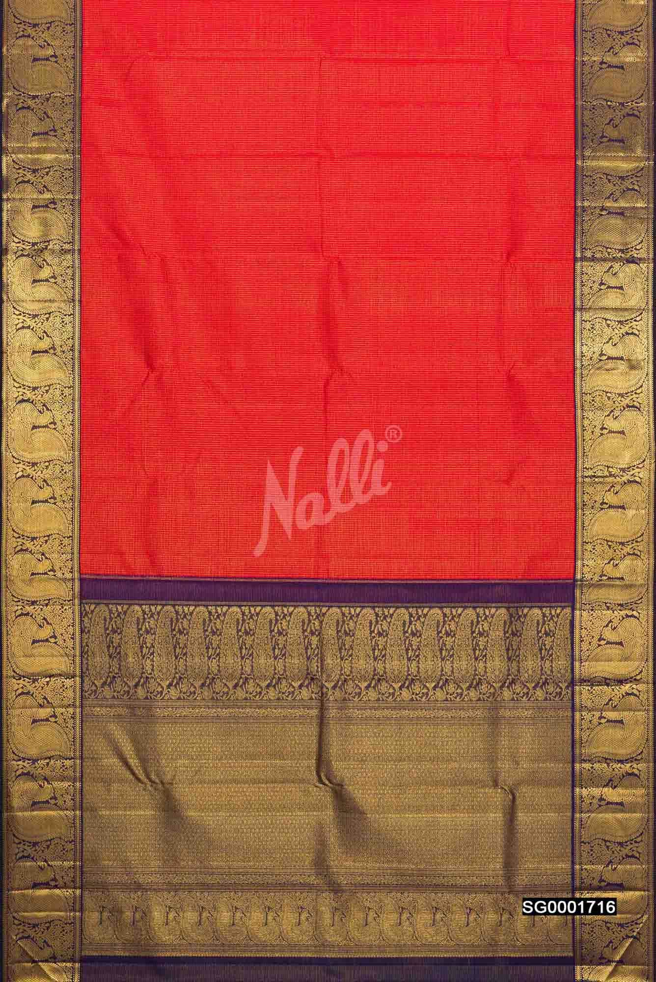 Orange Kanchipuram Silk Saree