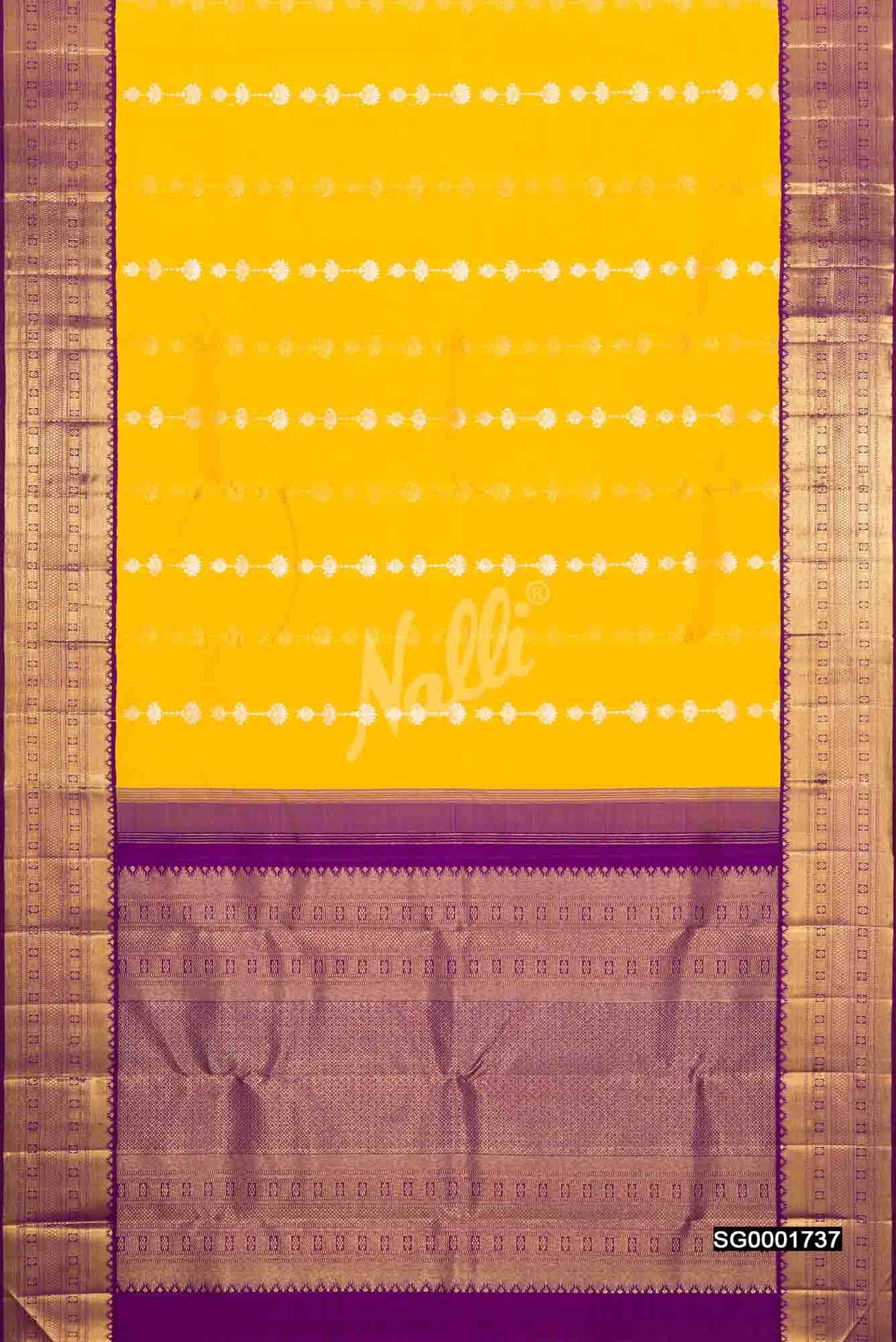 Yellow Kanchipuram Silk Saree