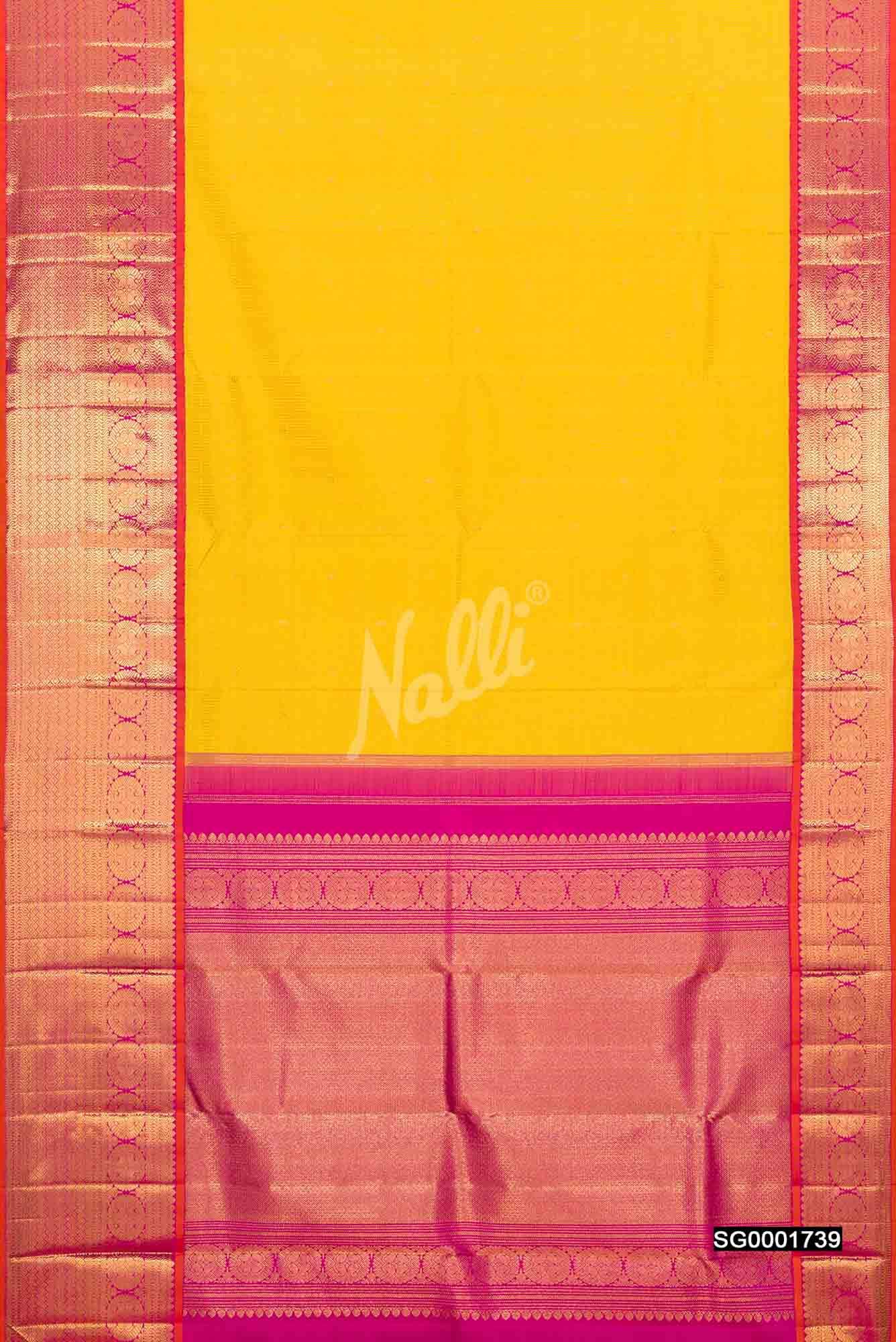 Yellow Kanchipuram Silk Saree