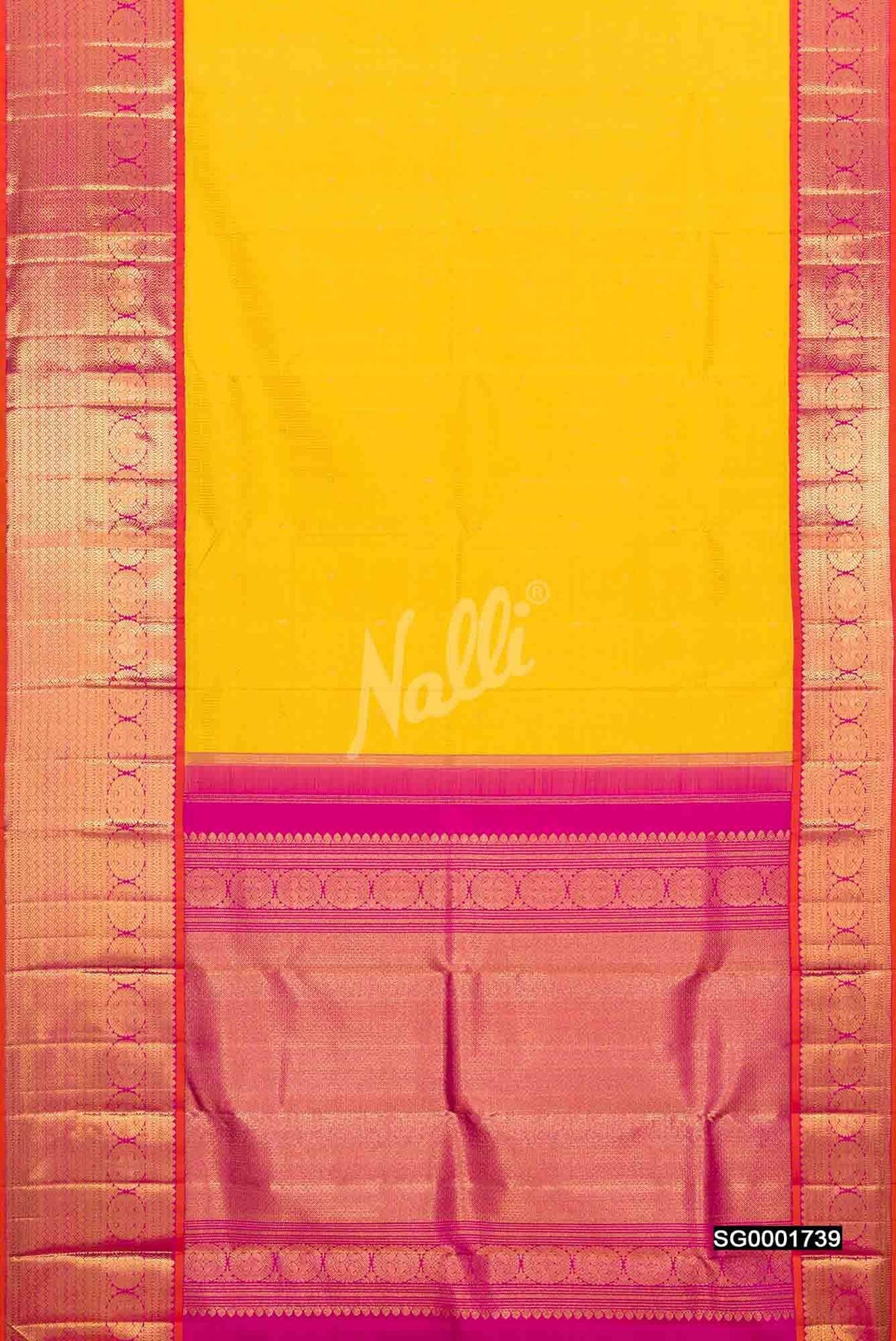 Yellow Kanchipuram Silk Saree