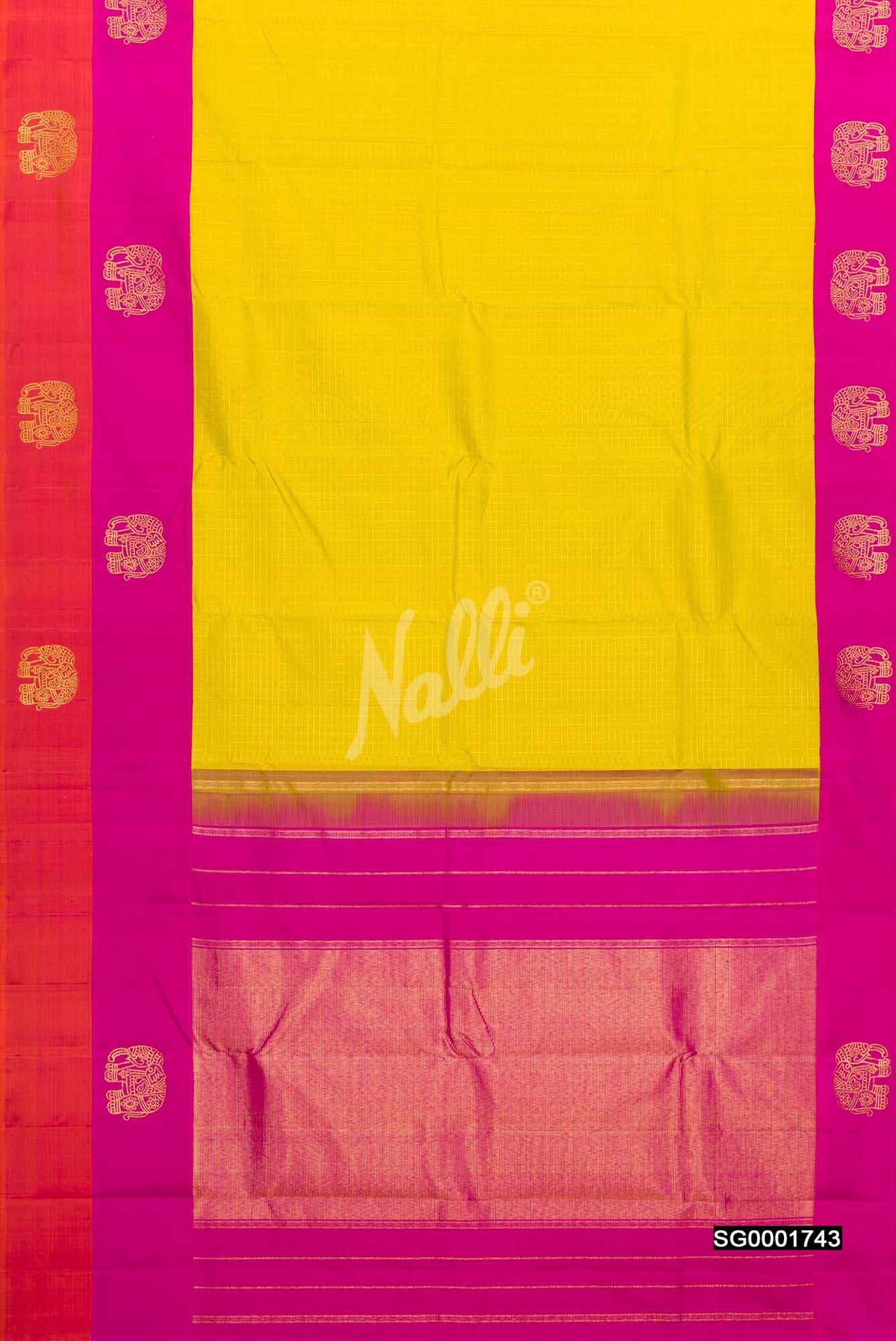 Yellow Kanchipuram Silk Saree