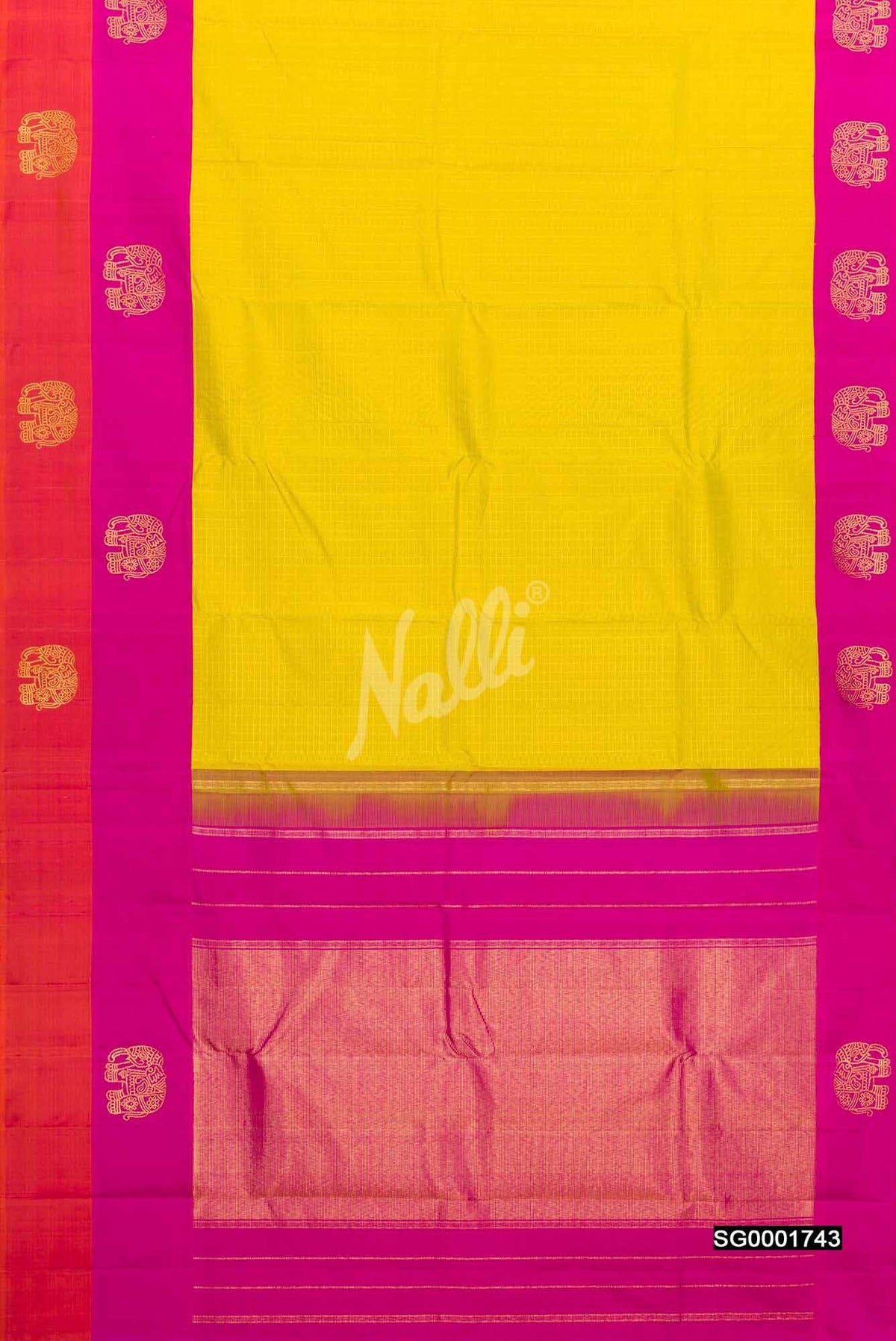 Yellow Kanchipuram Silk Saree
