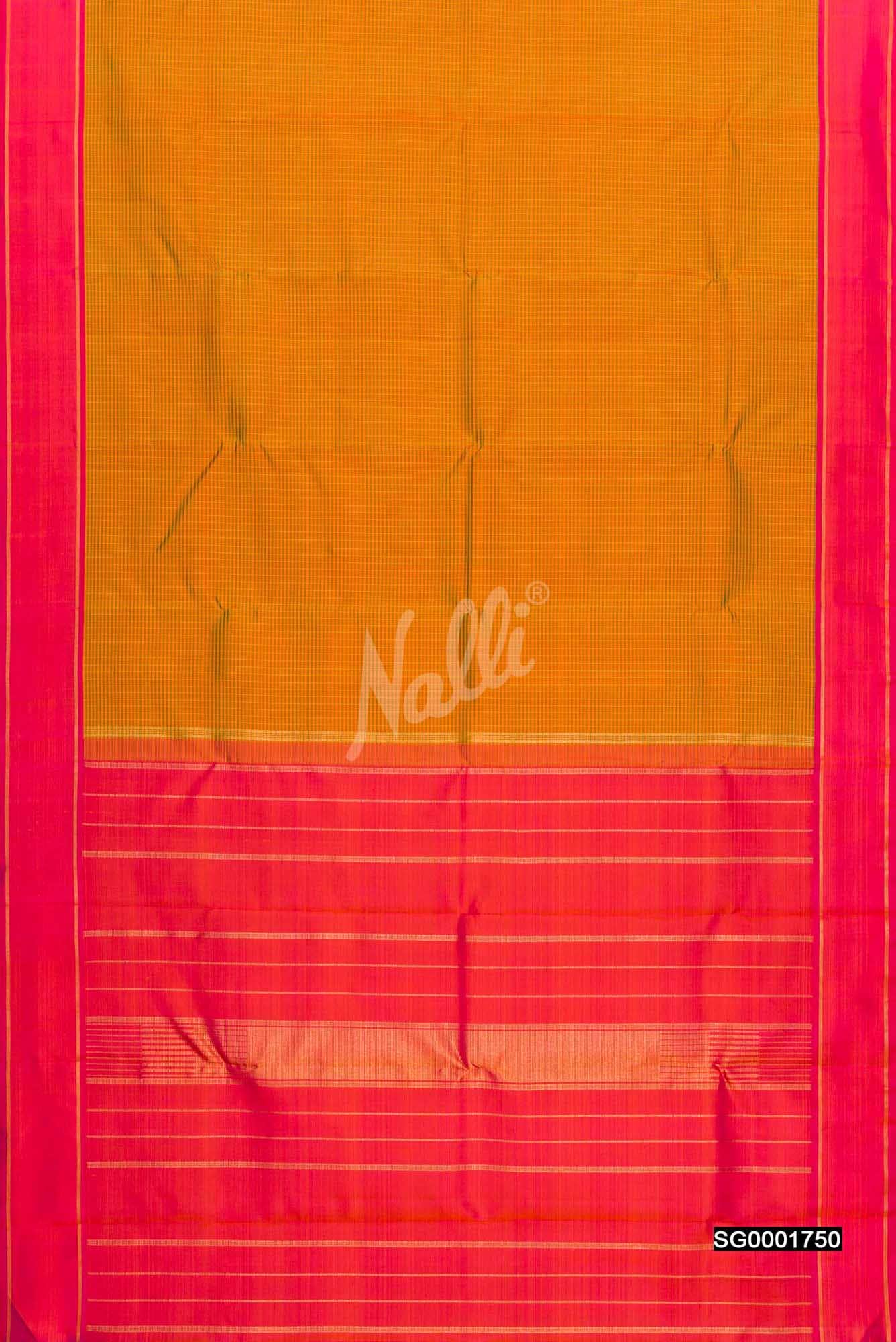 Yellow and Green Kanchipuram Silk Saree