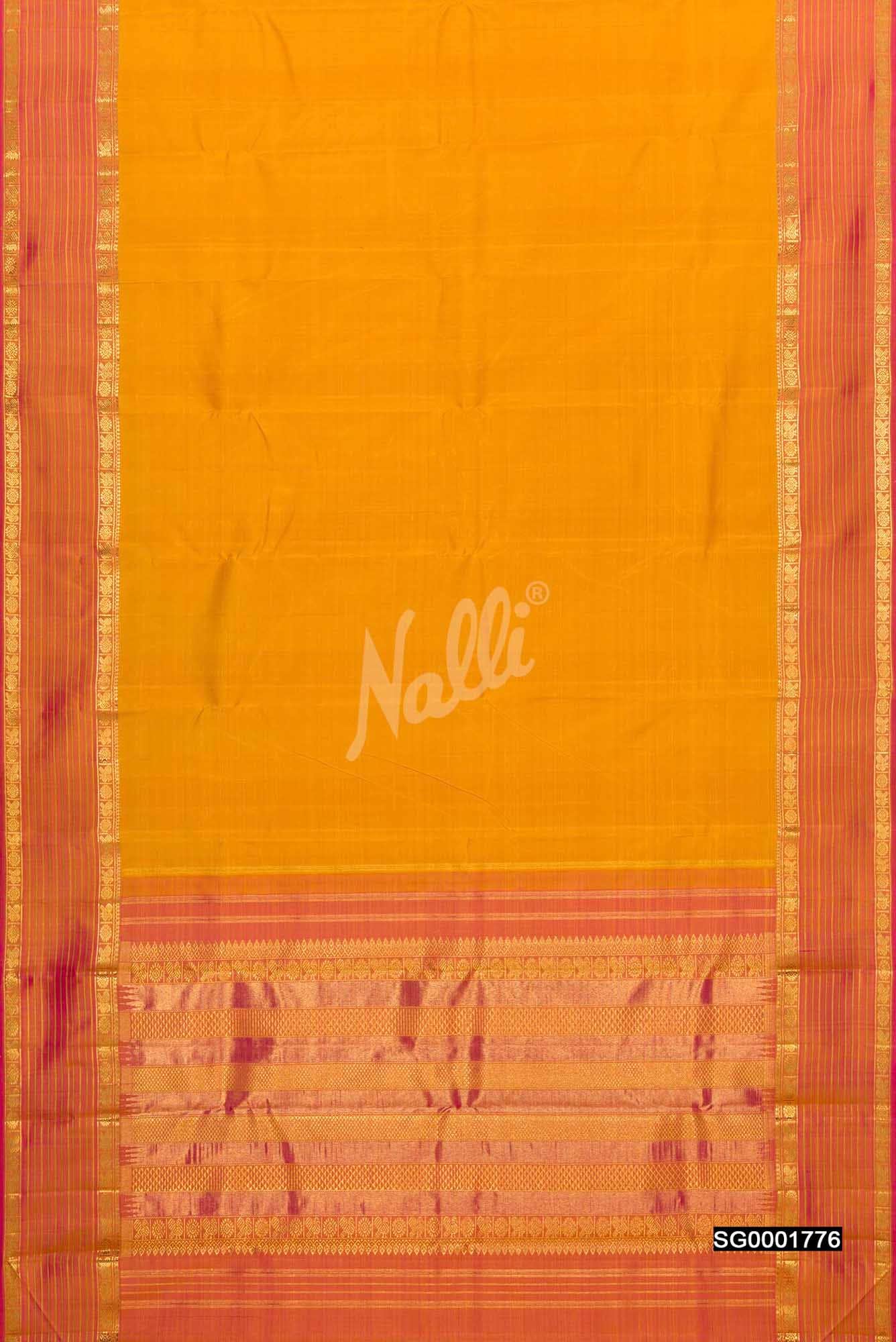Mustard Kanchipuram Silk Saree