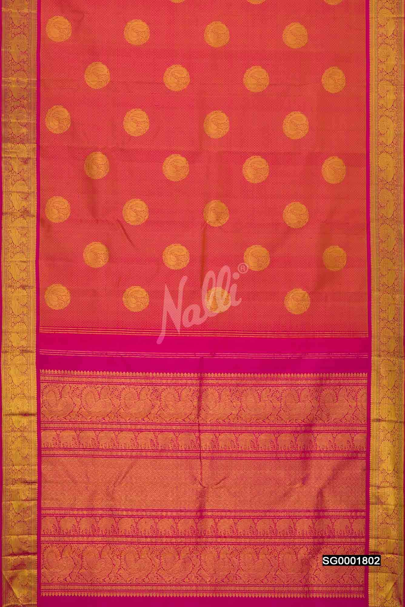 Peach Kanchipuram Silk Saree