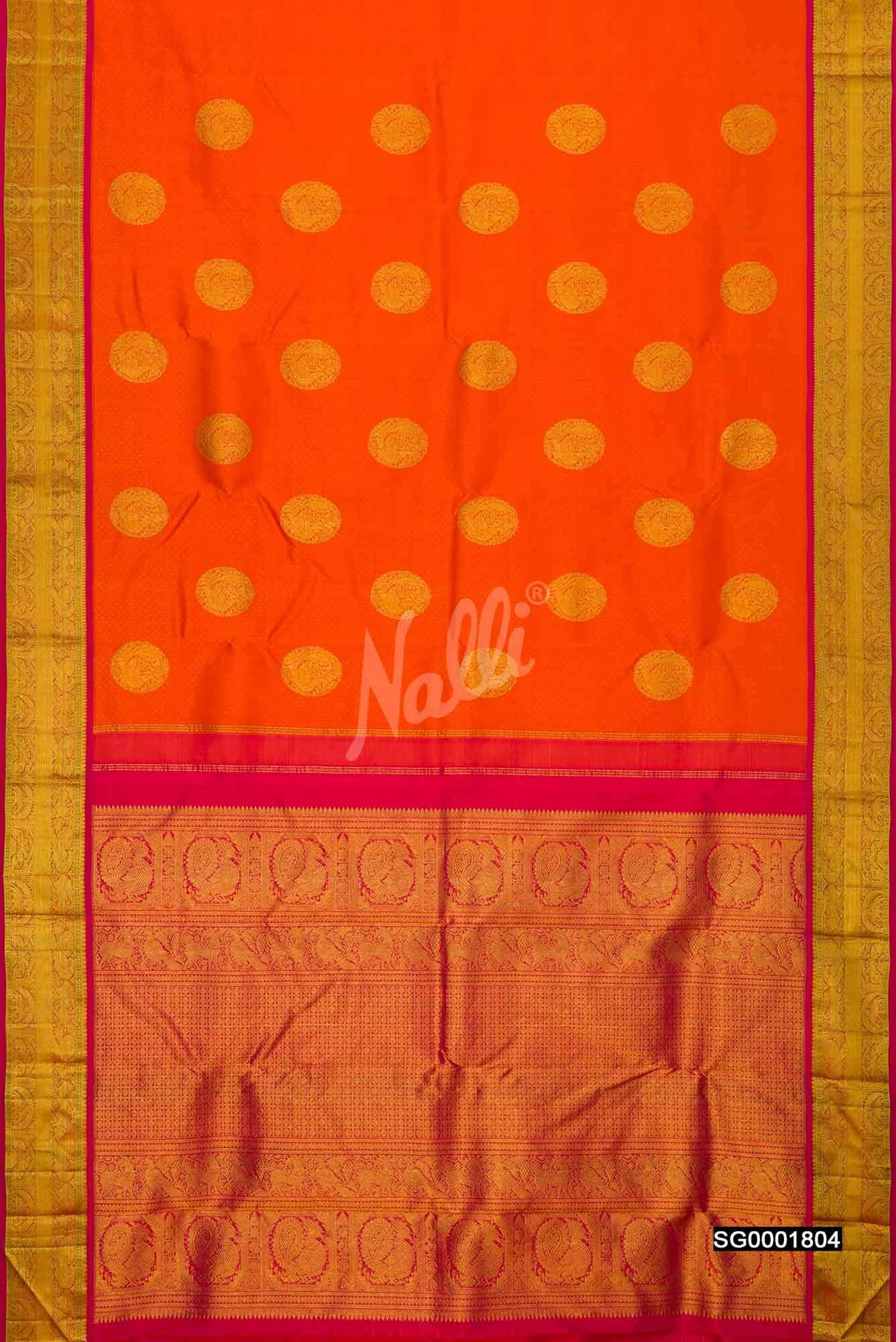 Orange Kanchipuram Silk Saree