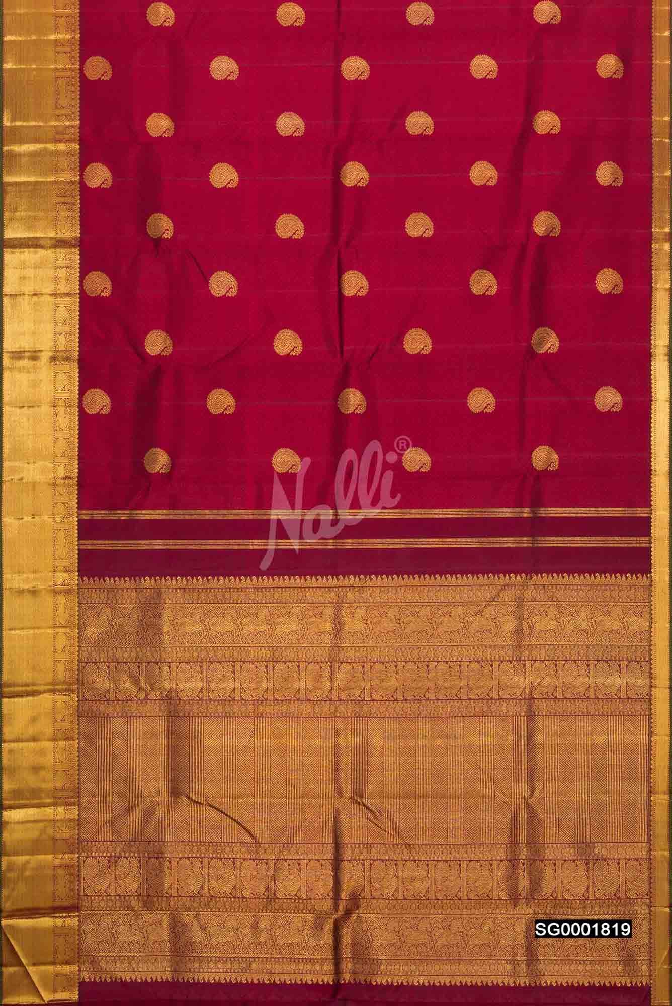 Maroon Kanchipuram Silk Saree