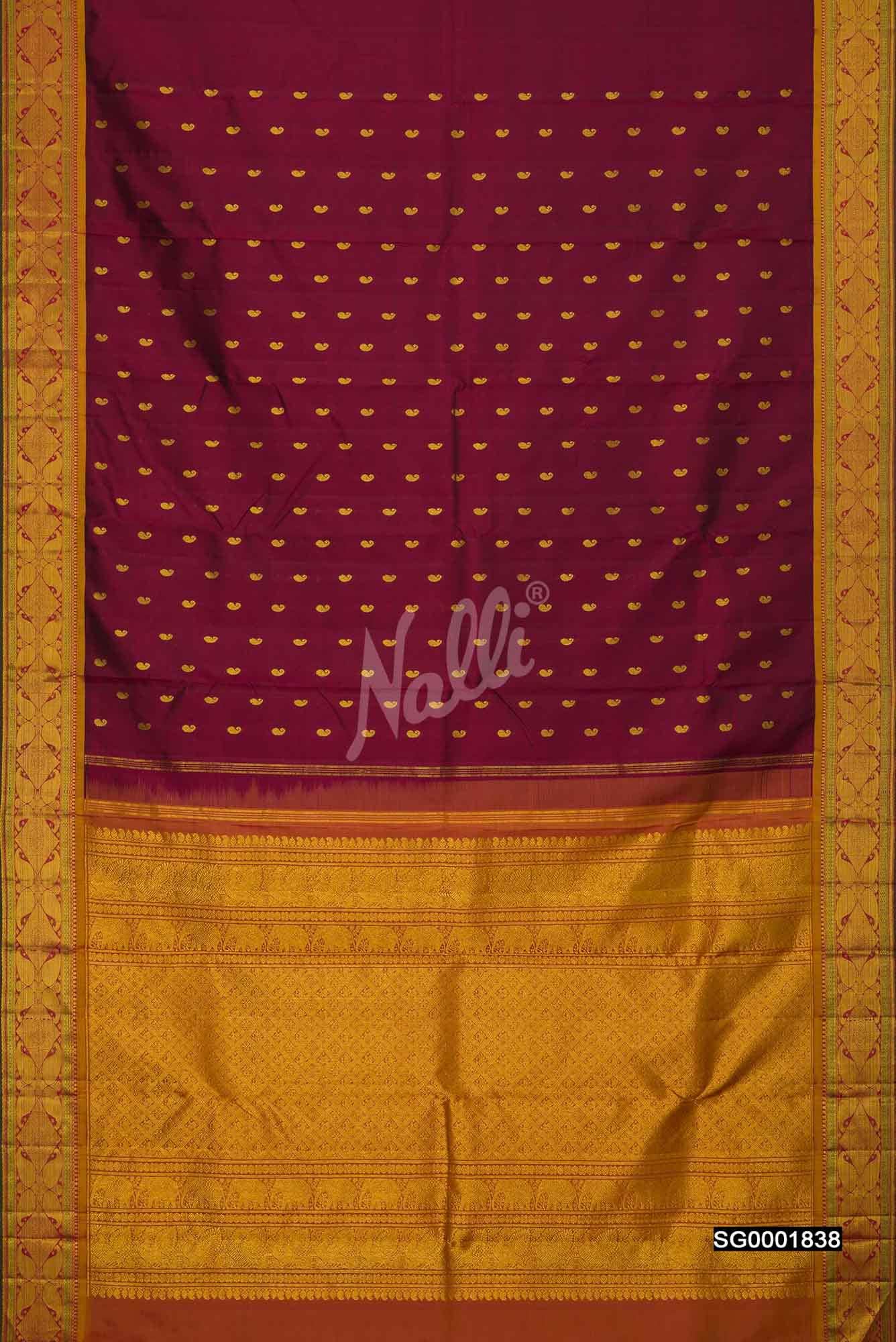 Maroon Kanchipuram Silk Saree