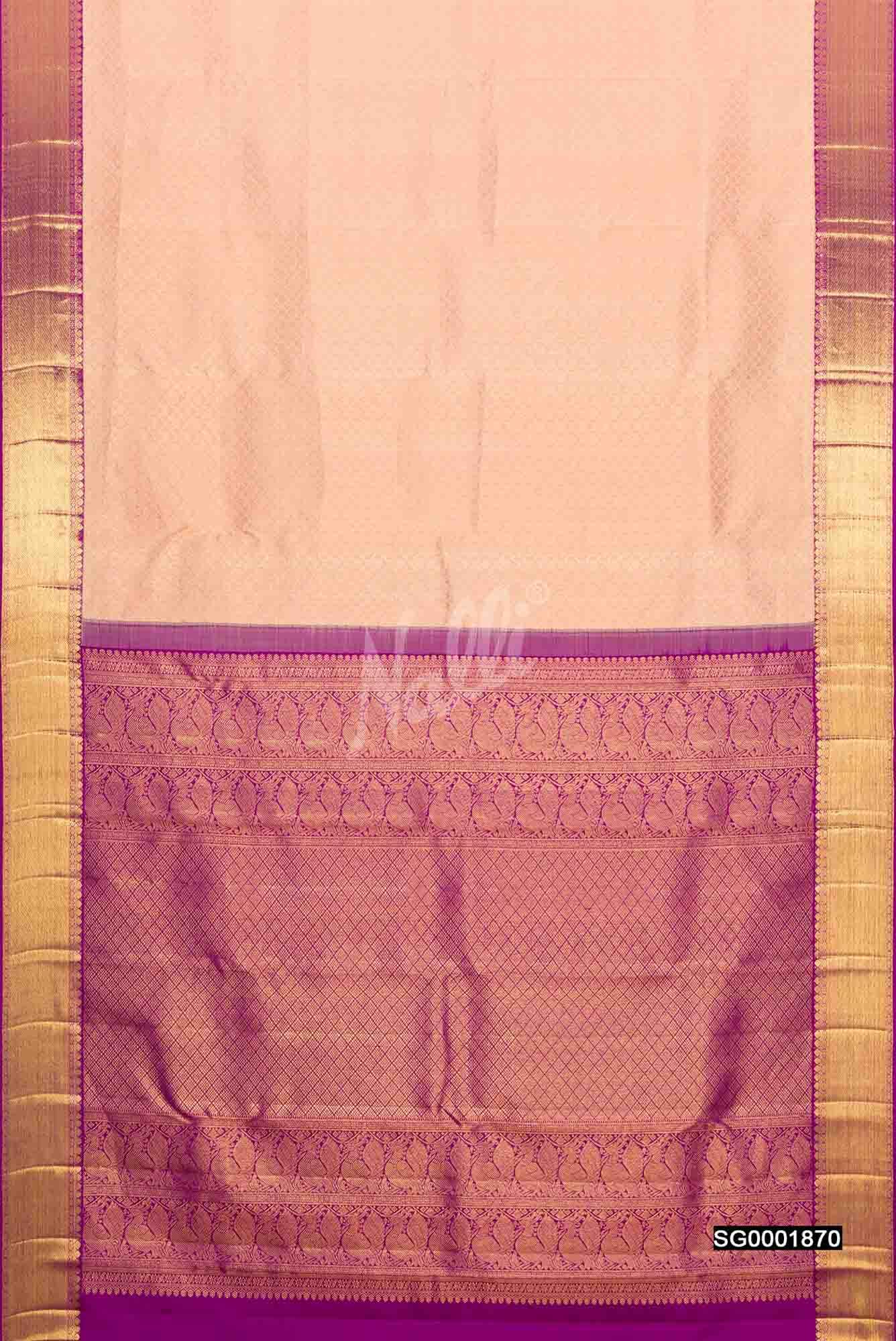 Peach Kanchipuram Silk Saree