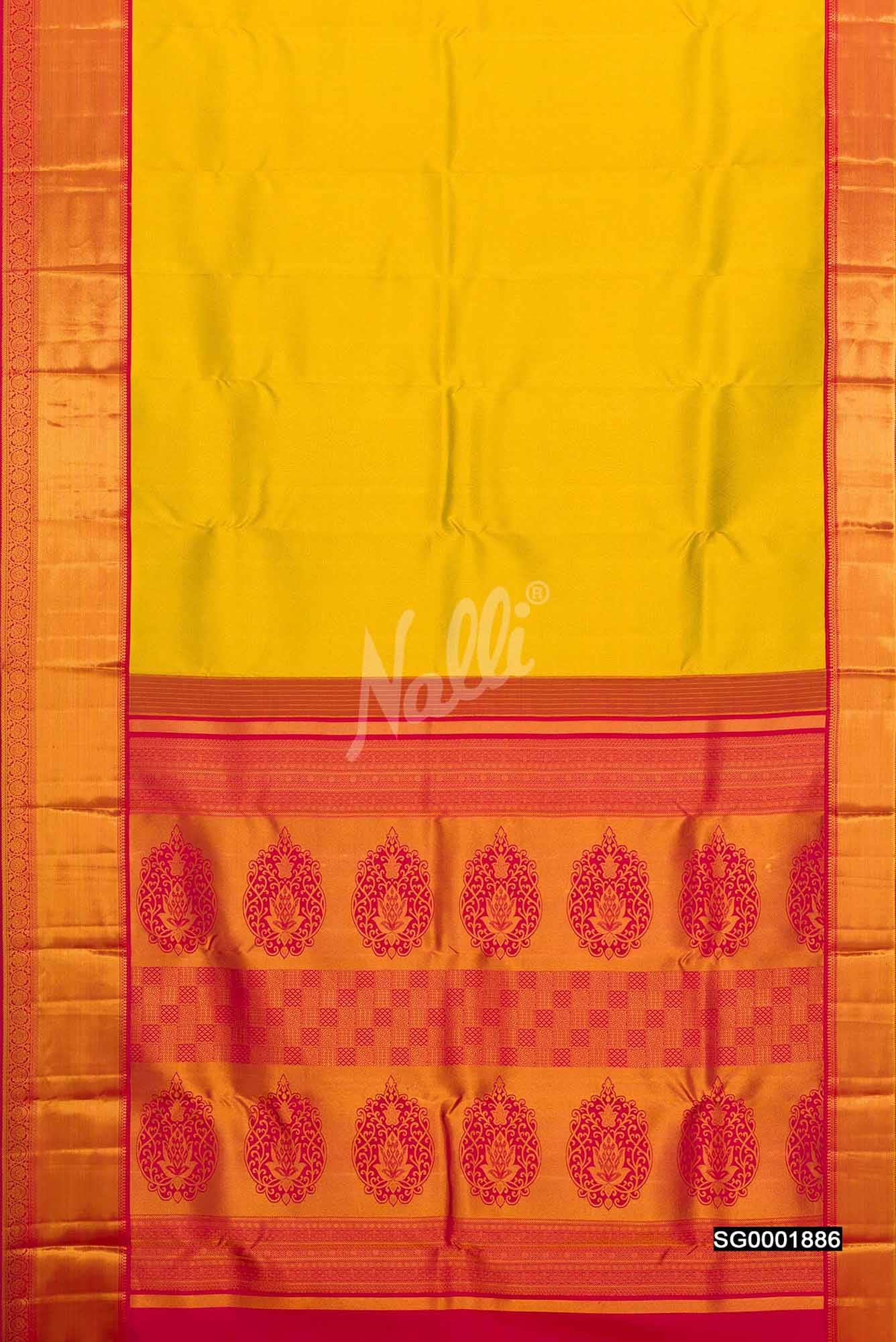 Yellow Kanchipuram Silk Saree