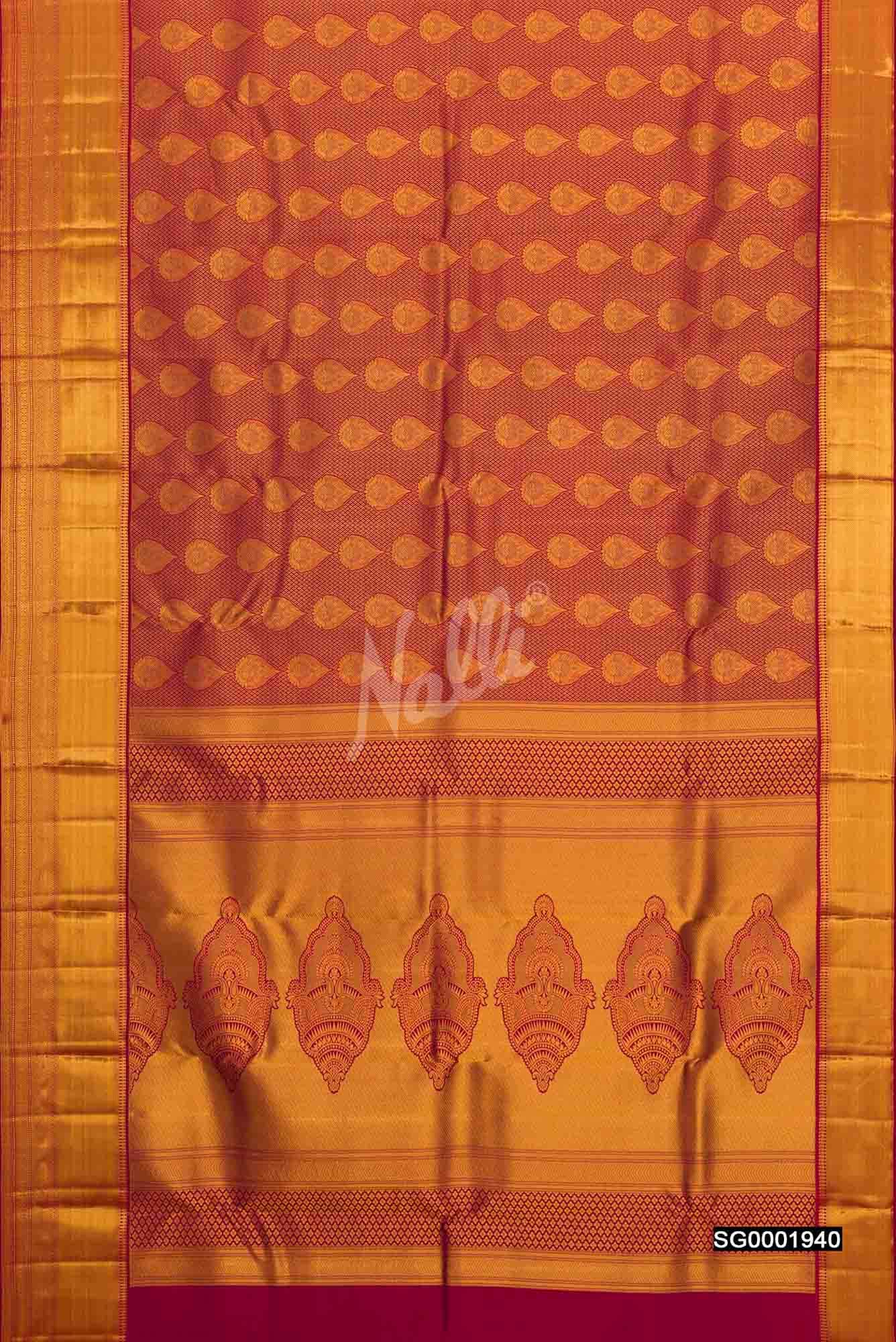 Maroon Kanchipuram Silk Saree