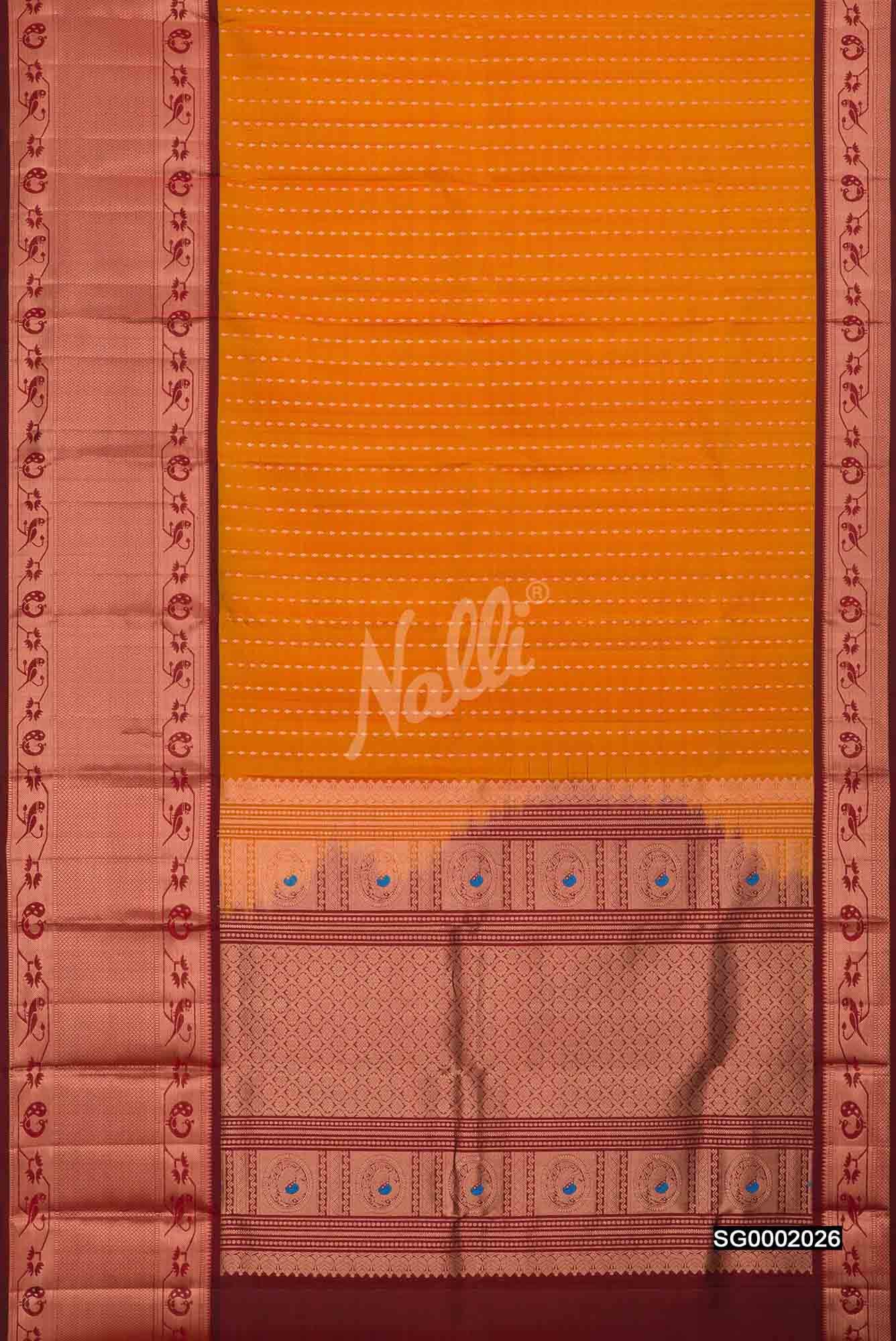 Yellow Kanchipuram Silk Saree