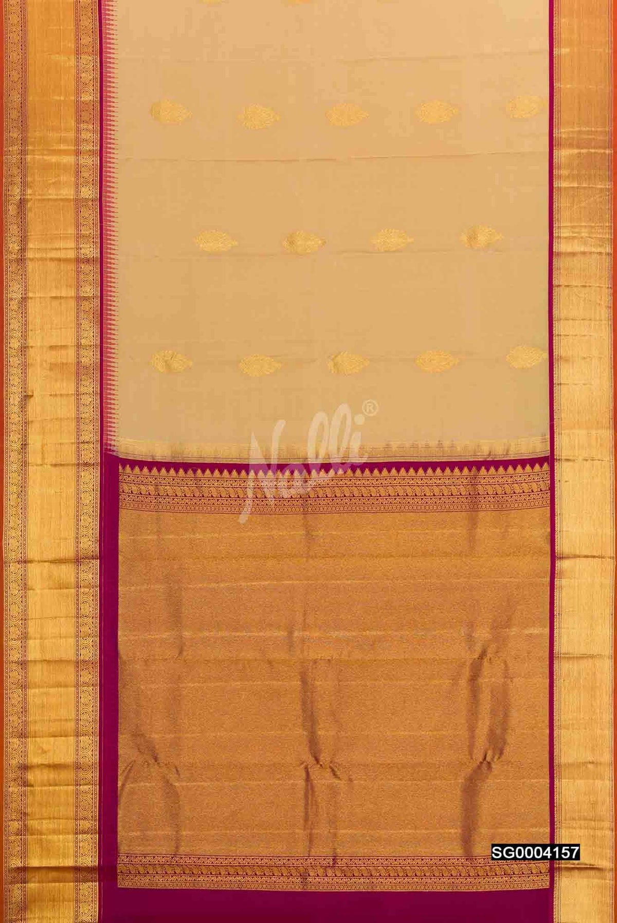 Sandal Kanchipuram Silk Saree