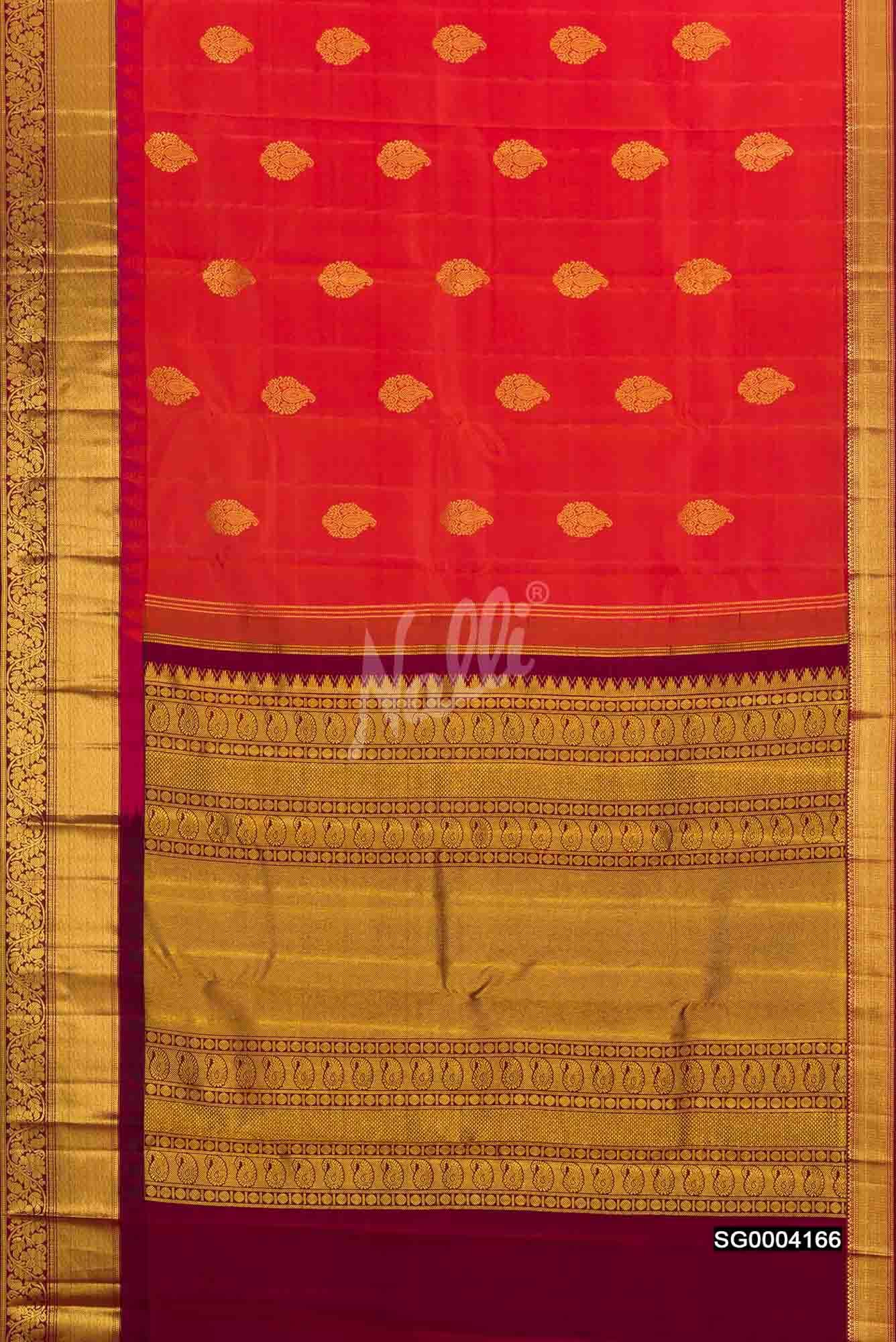 Orange Kanchipuram Silk Saree