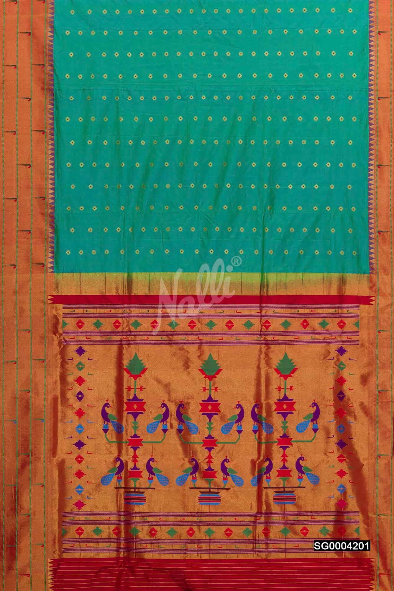 Green Paithani Silk Saree