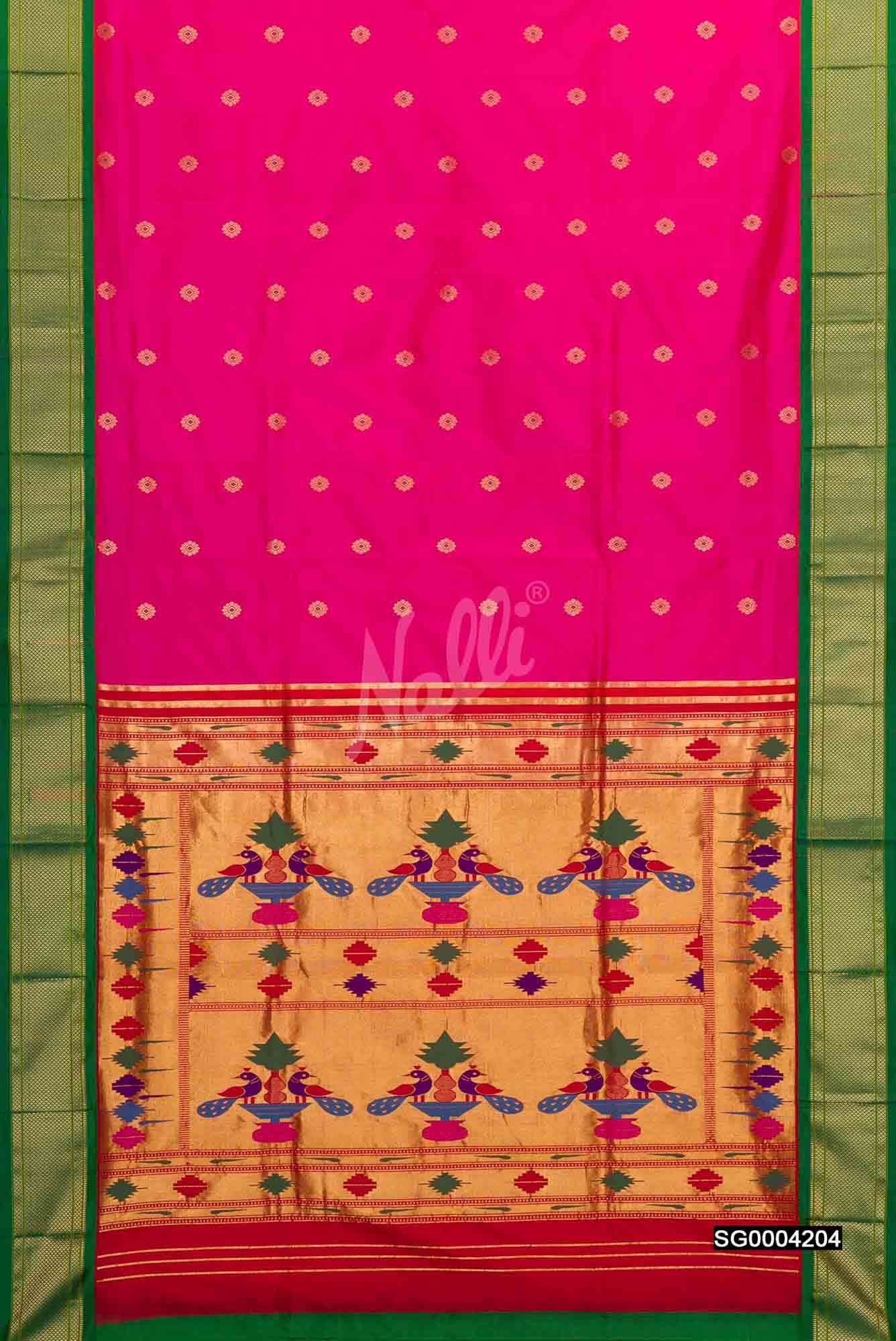 Pink Paithani Silk Saree